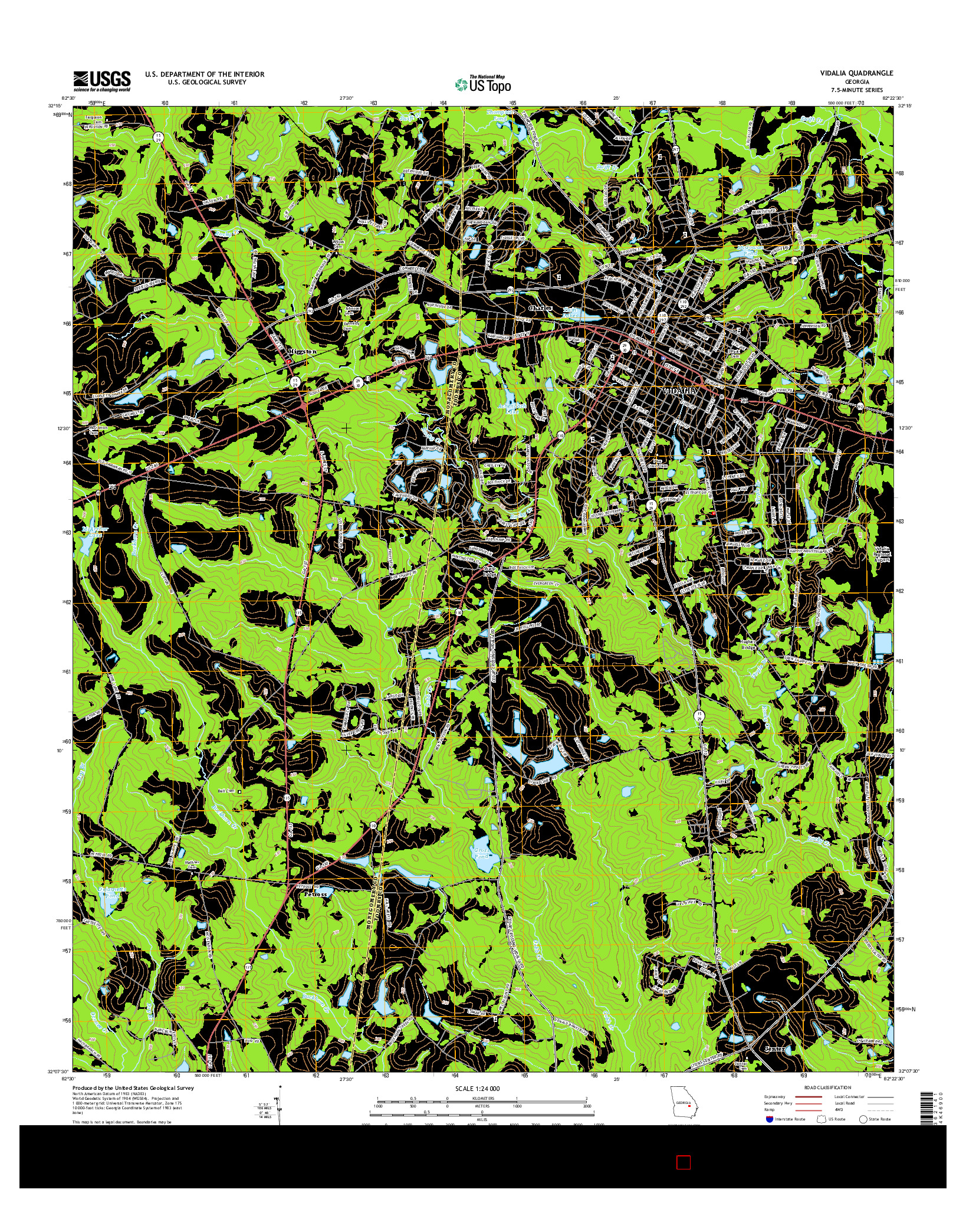 USGS US TOPO 7.5-MINUTE MAP FOR VIDALIA, GA 2014