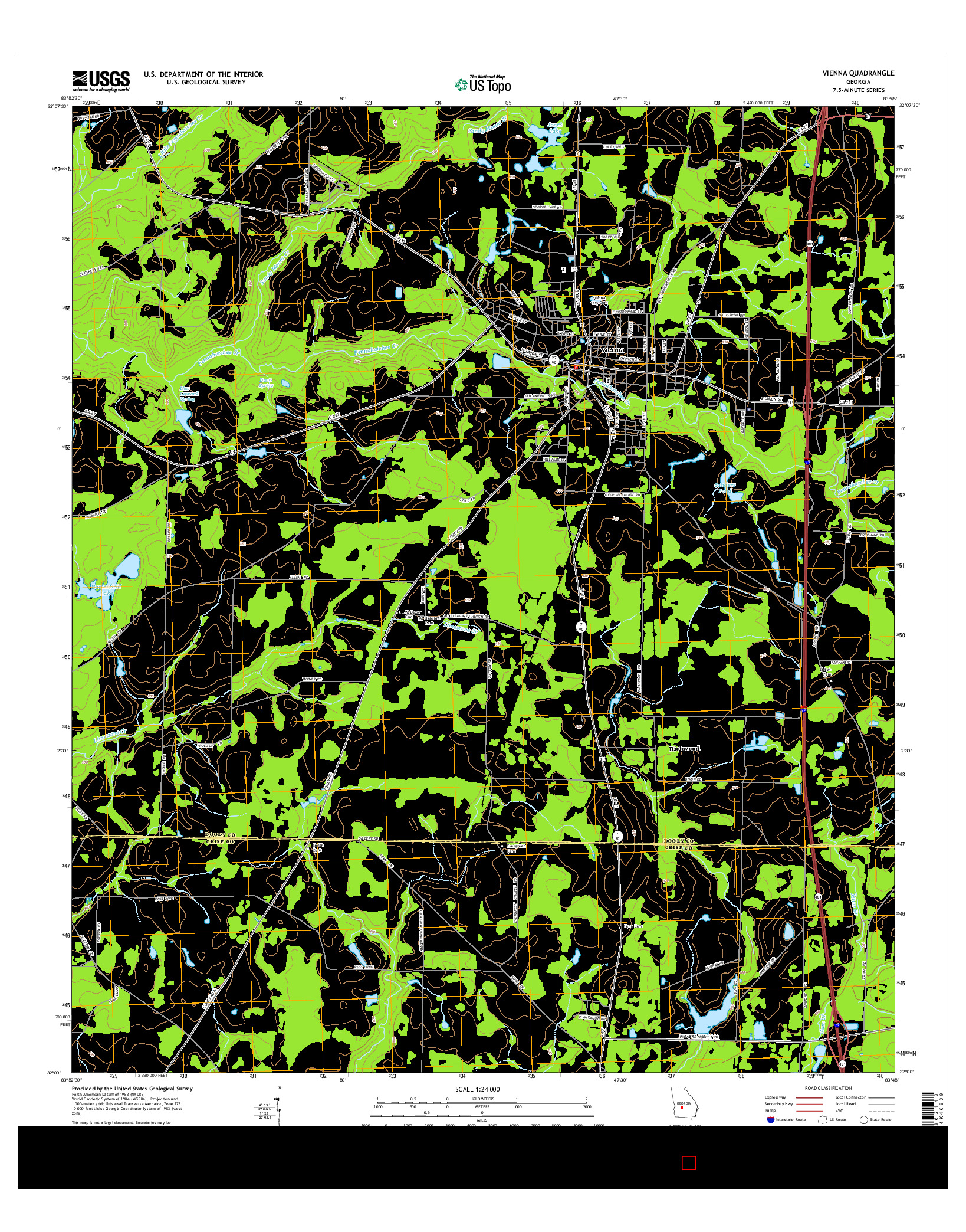 USGS US TOPO 7.5-MINUTE MAP FOR VIENNA, GA 2014