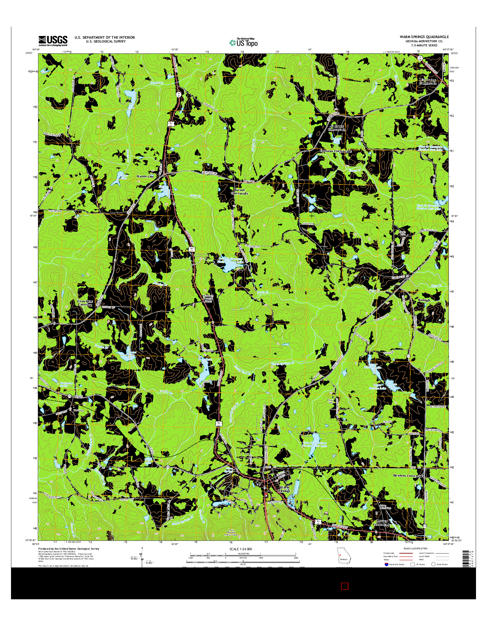 USGS US TOPO 7.5-MINUTE MAP FOR WARM SPRINGS, GA 2014