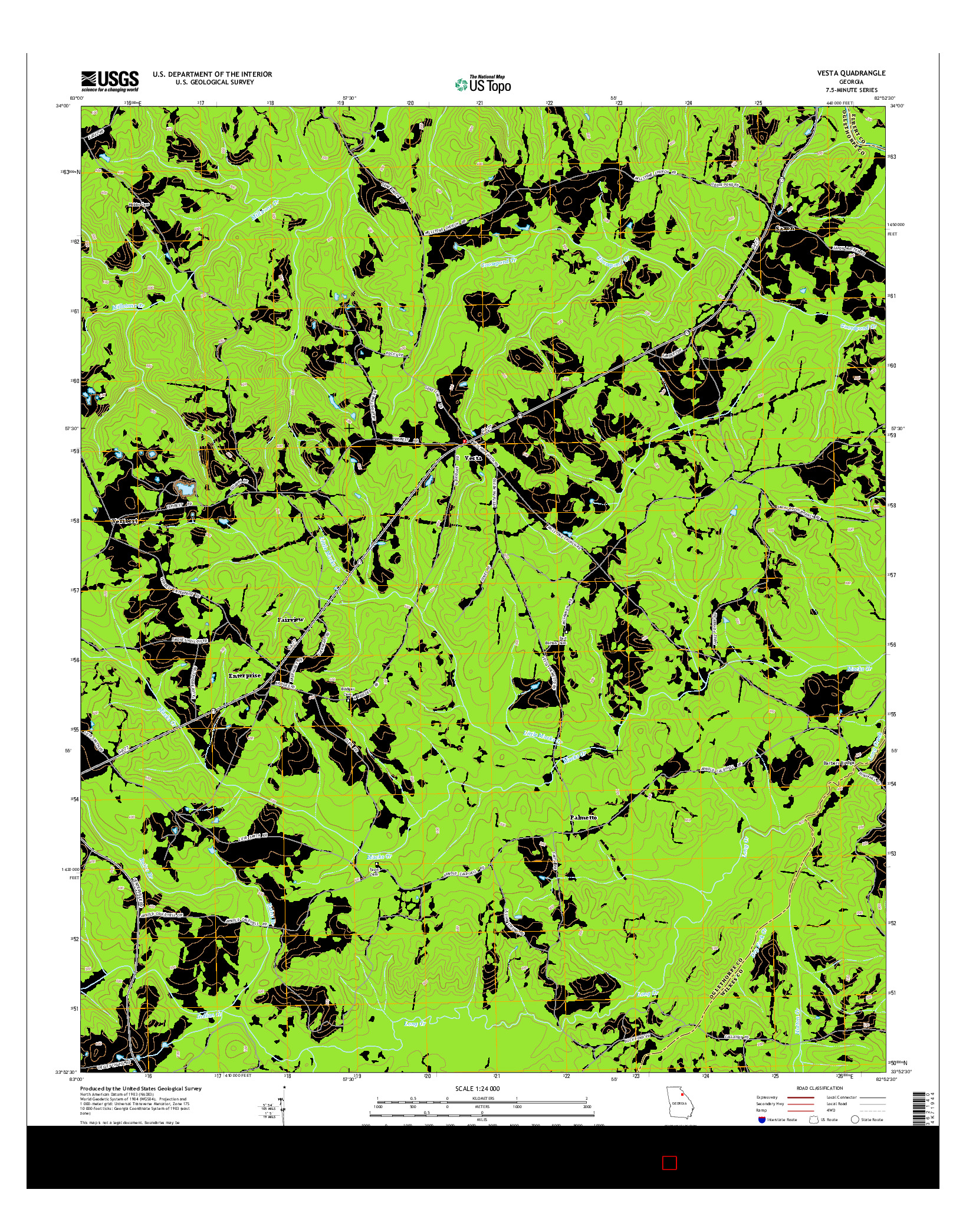 USGS US TOPO 7.5-MINUTE MAP FOR VESTA, GA 2014