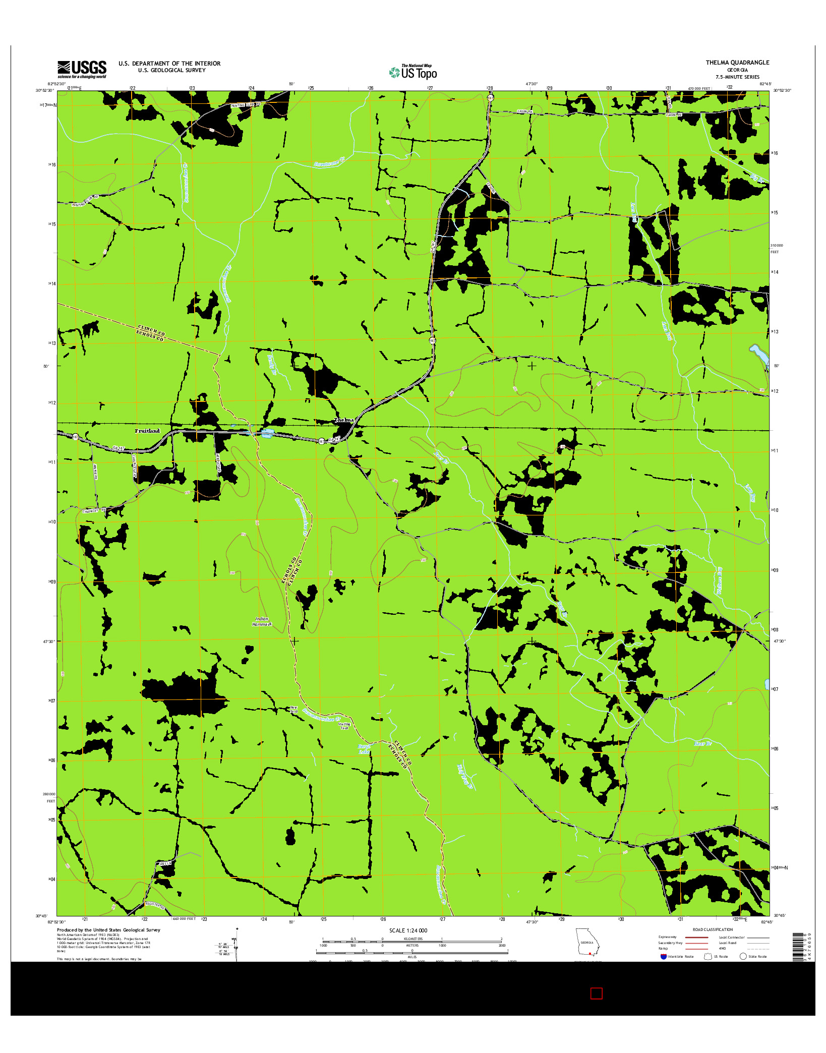 USGS US TOPO 7.5-MINUTE MAP FOR THELMA, GA 2014