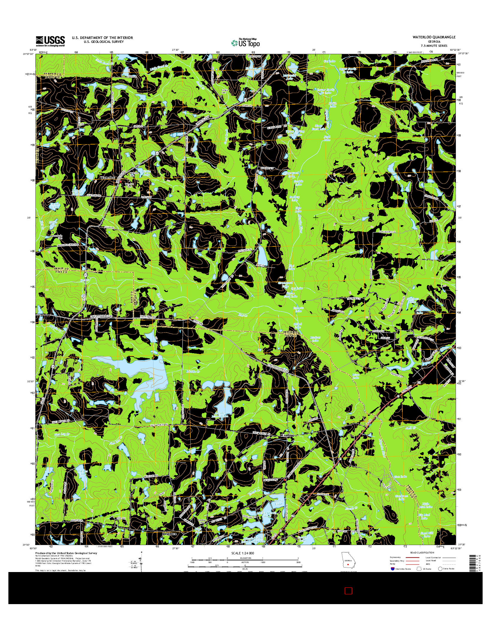 USGS US TOPO 7.5-MINUTE MAP FOR WATERLOO, GA 2014