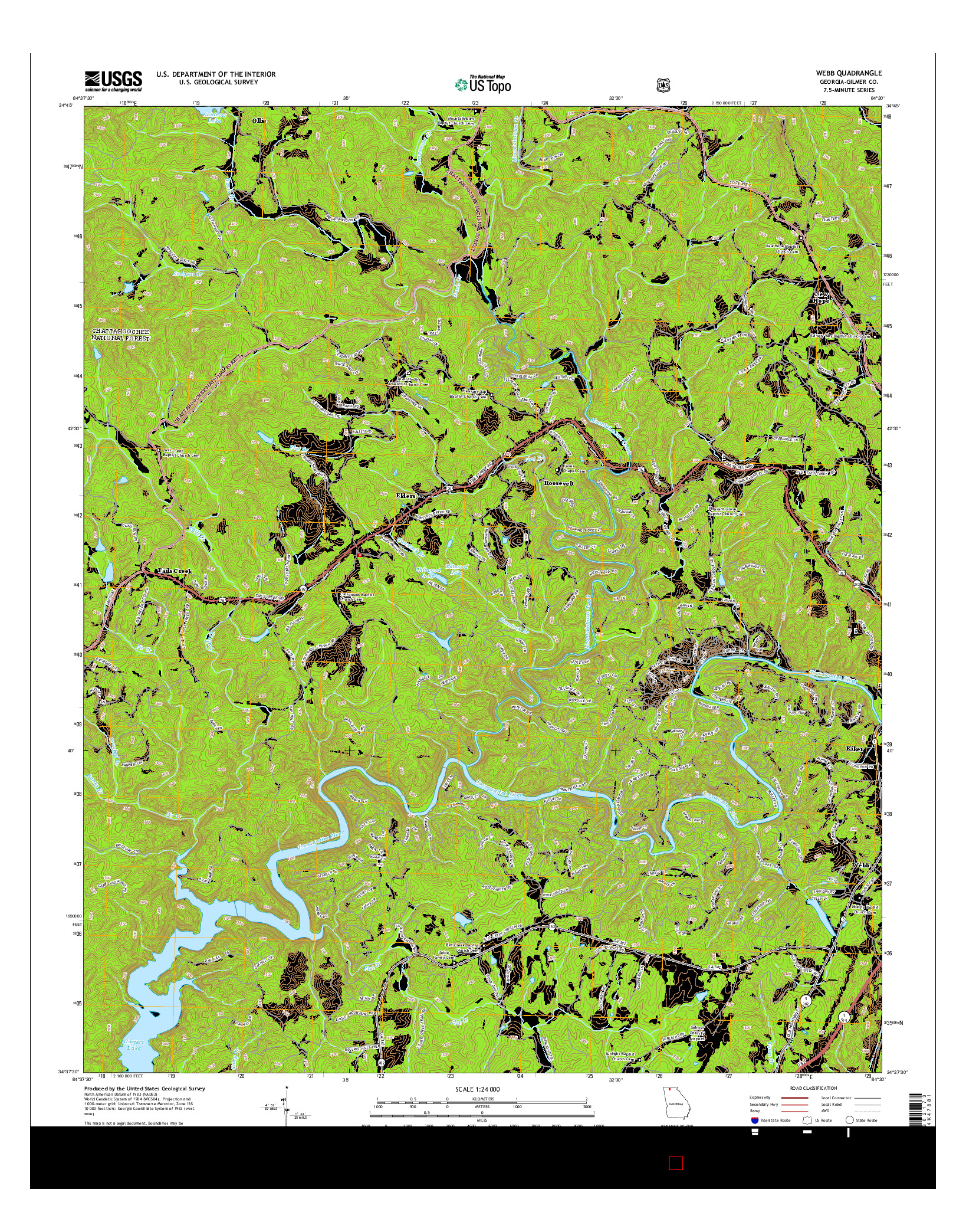USGS US TOPO 7.5-MINUTE MAP FOR WEBB, GA 2014