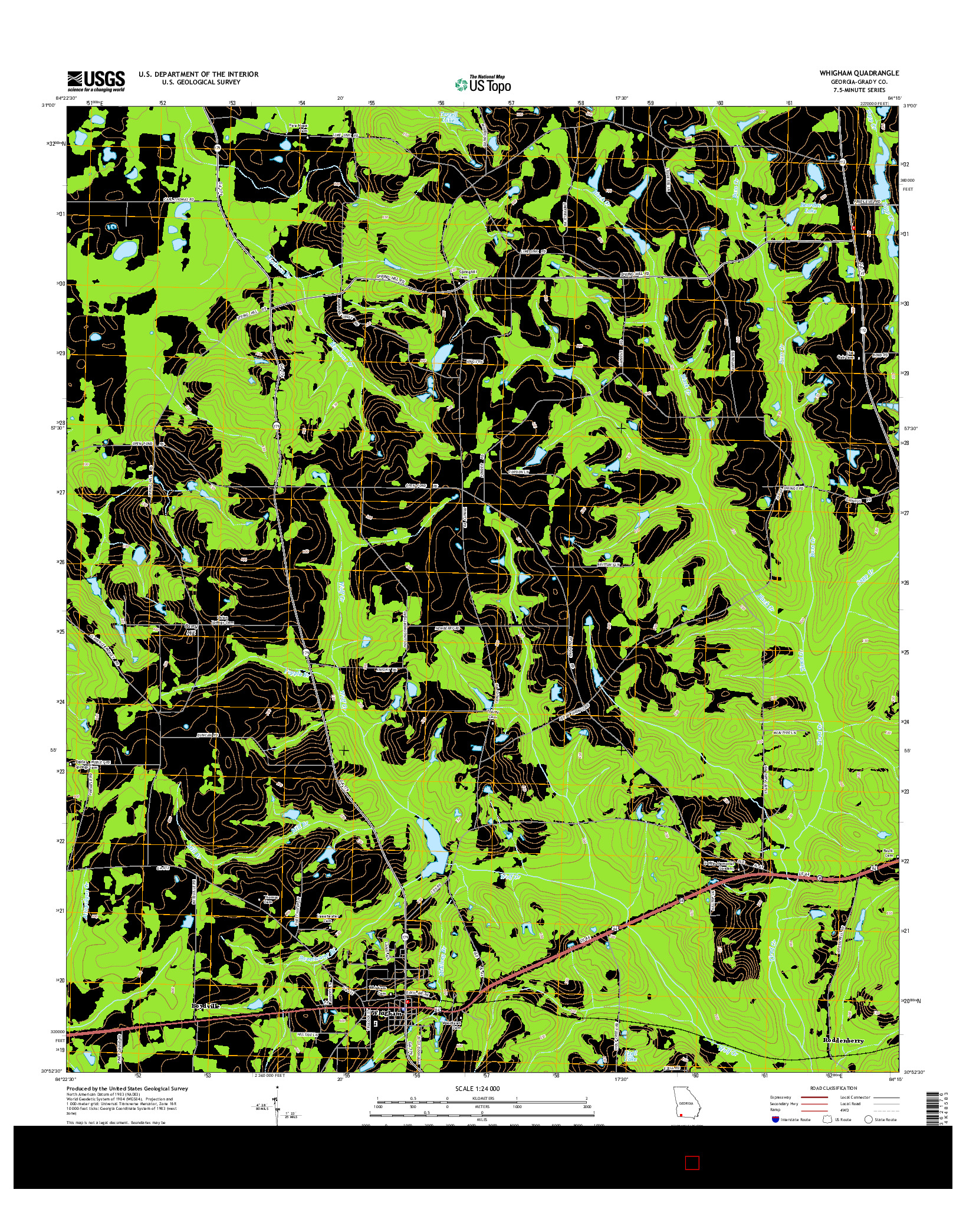 USGS US TOPO 7.5-MINUTE MAP FOR WHIGHAM, GA 2014