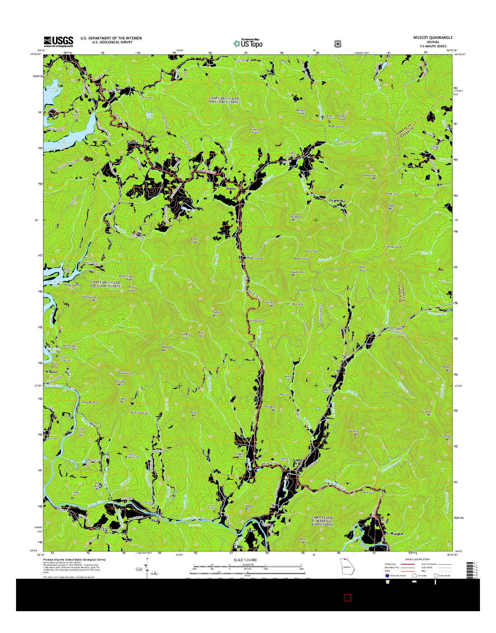 USGS US TOPO 7.5-MINUTE MAP FOR WILSCOT, GA 2014
