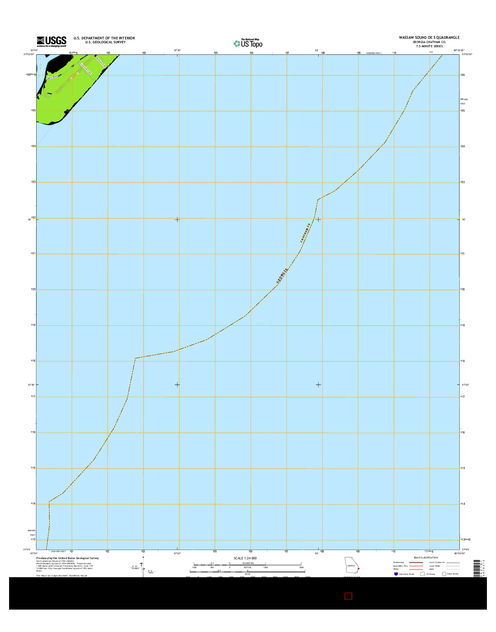 USGS US TOPO 7.5-MINUTE MAP FOR WASSAW SOUND OE S, GA 2014