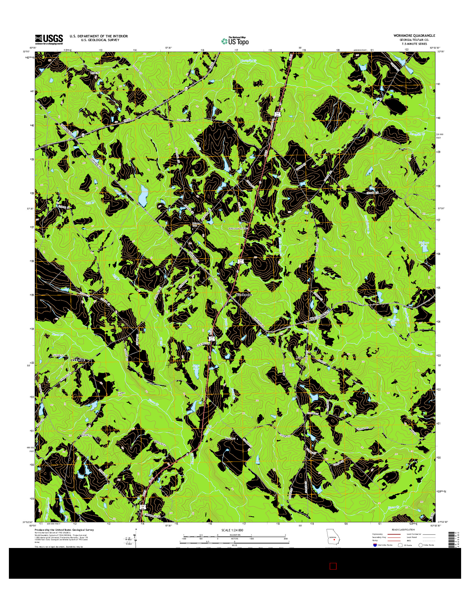 USGS US TOPO 7.5-MINUTE MAP FOR WORKMORE, GA 2014