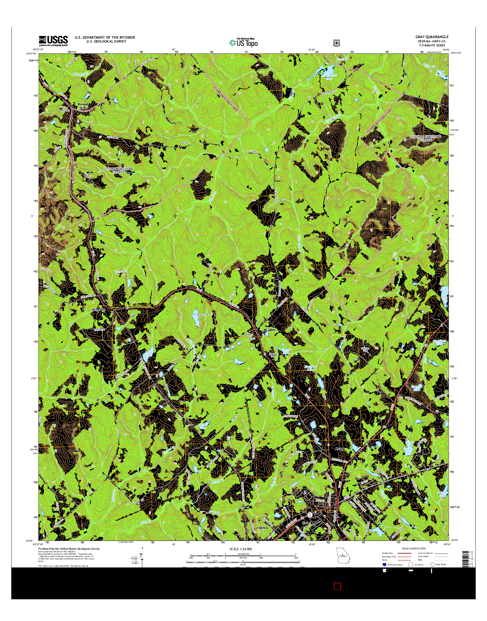 USGS US TOPO 7.5-MINUTE MAP FOR GRAY, GA 2014