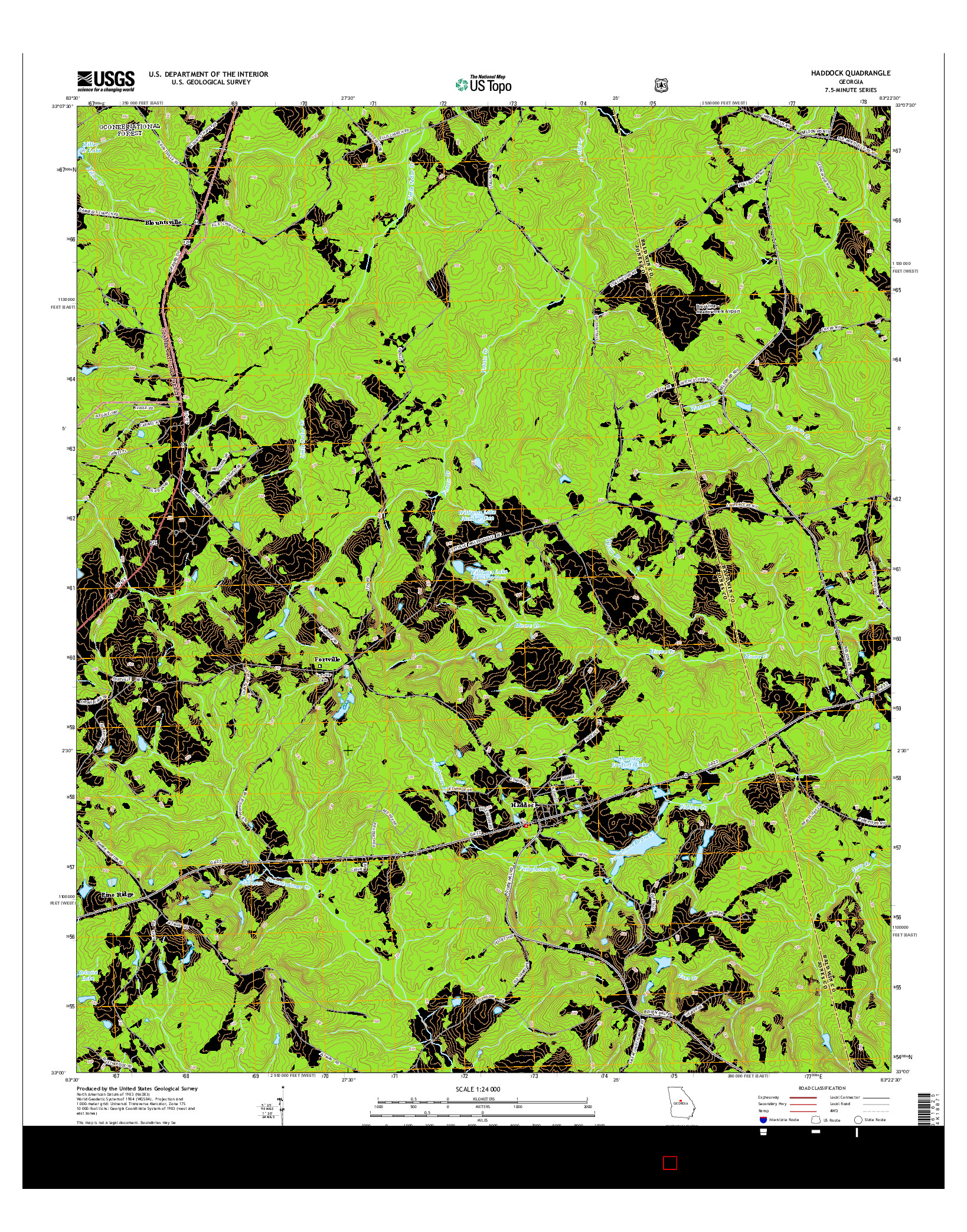 USGS US TOPO 7.5-MINUTE MAP FOR HADDOCK, GA 2014