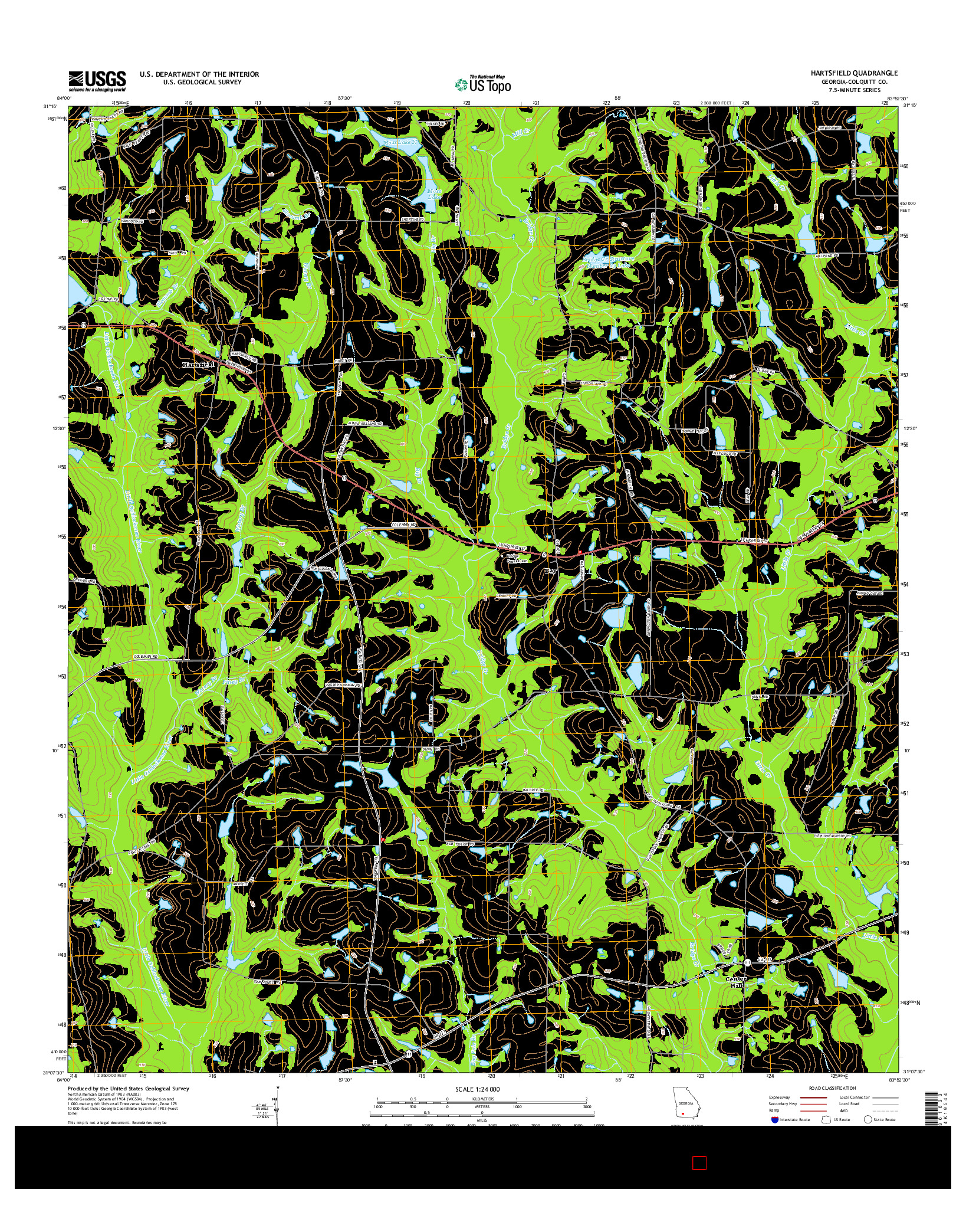 USGS US TOPO 7.5-MINUTE MAP FOR HARTSFIELD, GA 2014