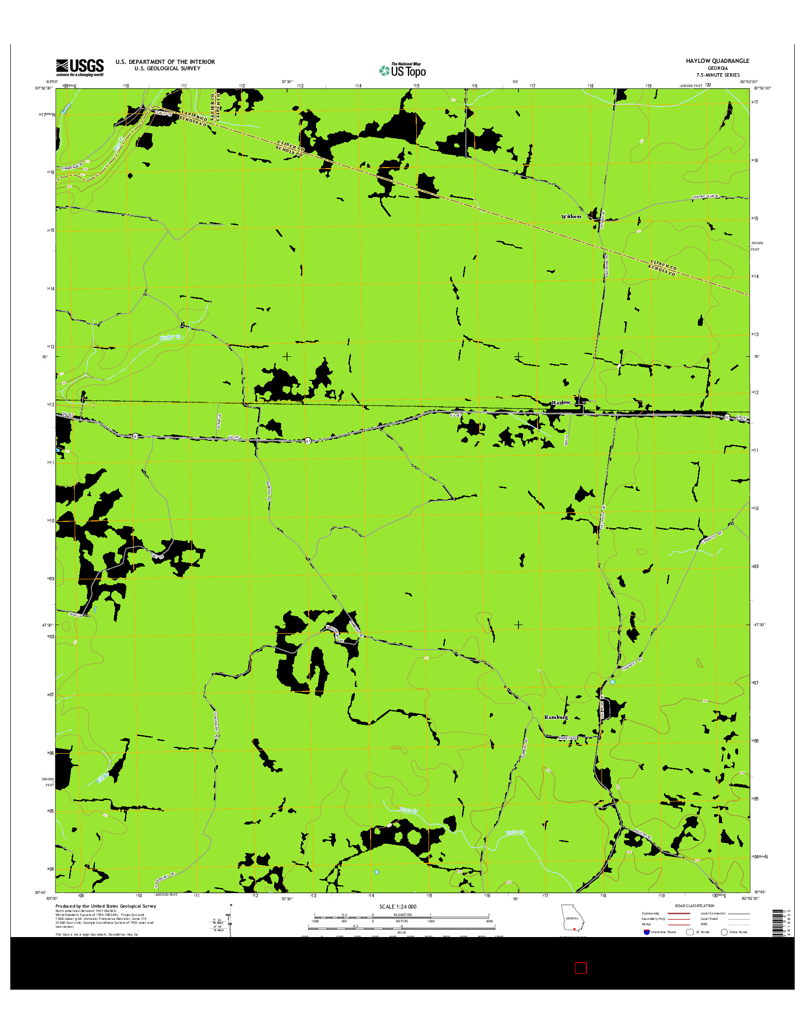 USGS US TOPO 7.5-MINUTE MAP FOR HAYLOW, GA 2014