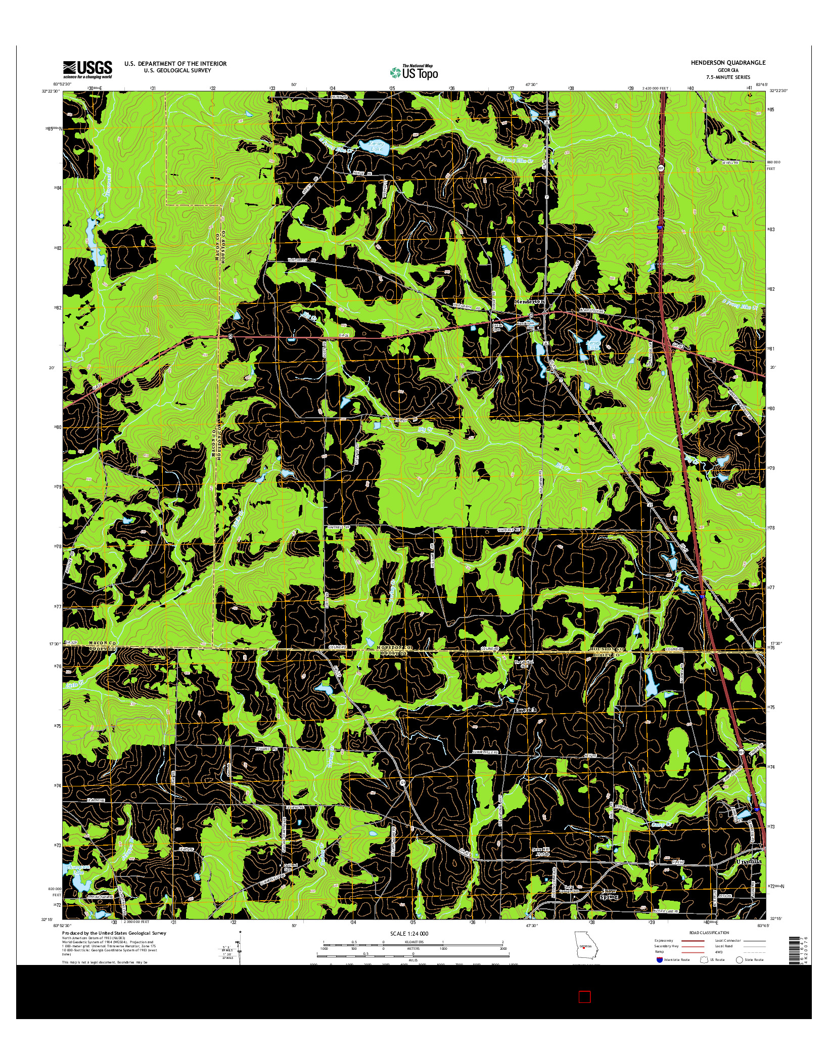 USGS US TOPO 7.5-MINUTE MAP FOR HENDERSON, GA 2014