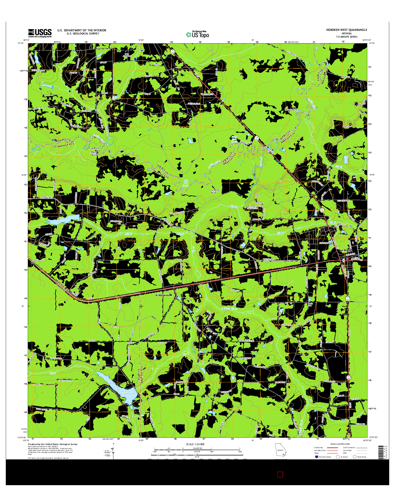 USGS US TOPO 7.5-MINUTE MAP FOR HOBOKEN WEST, GA 2014
