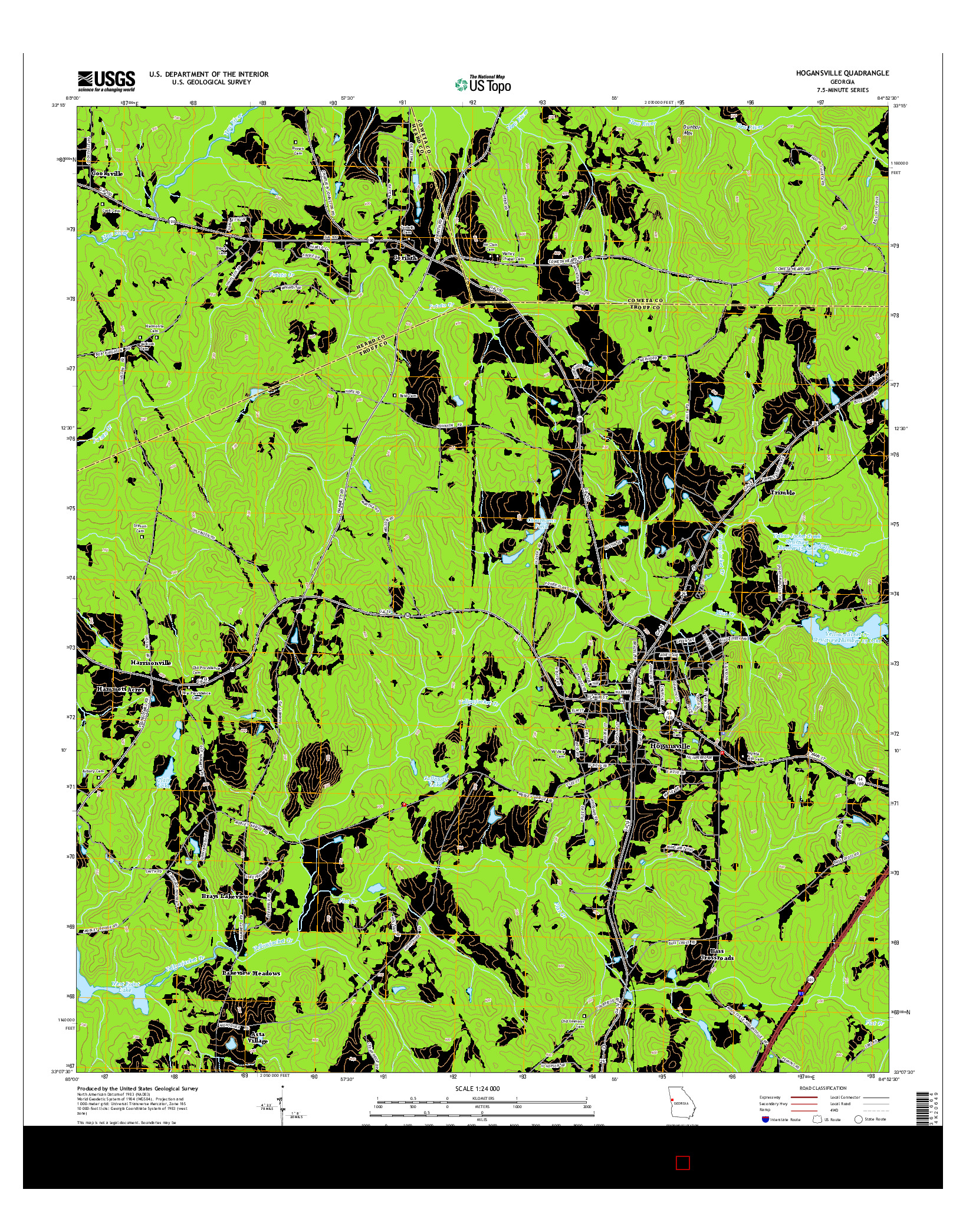 USGS US TOPO 7.5-MINUTE MAP FOR HOGANSVILLE, GA 2014