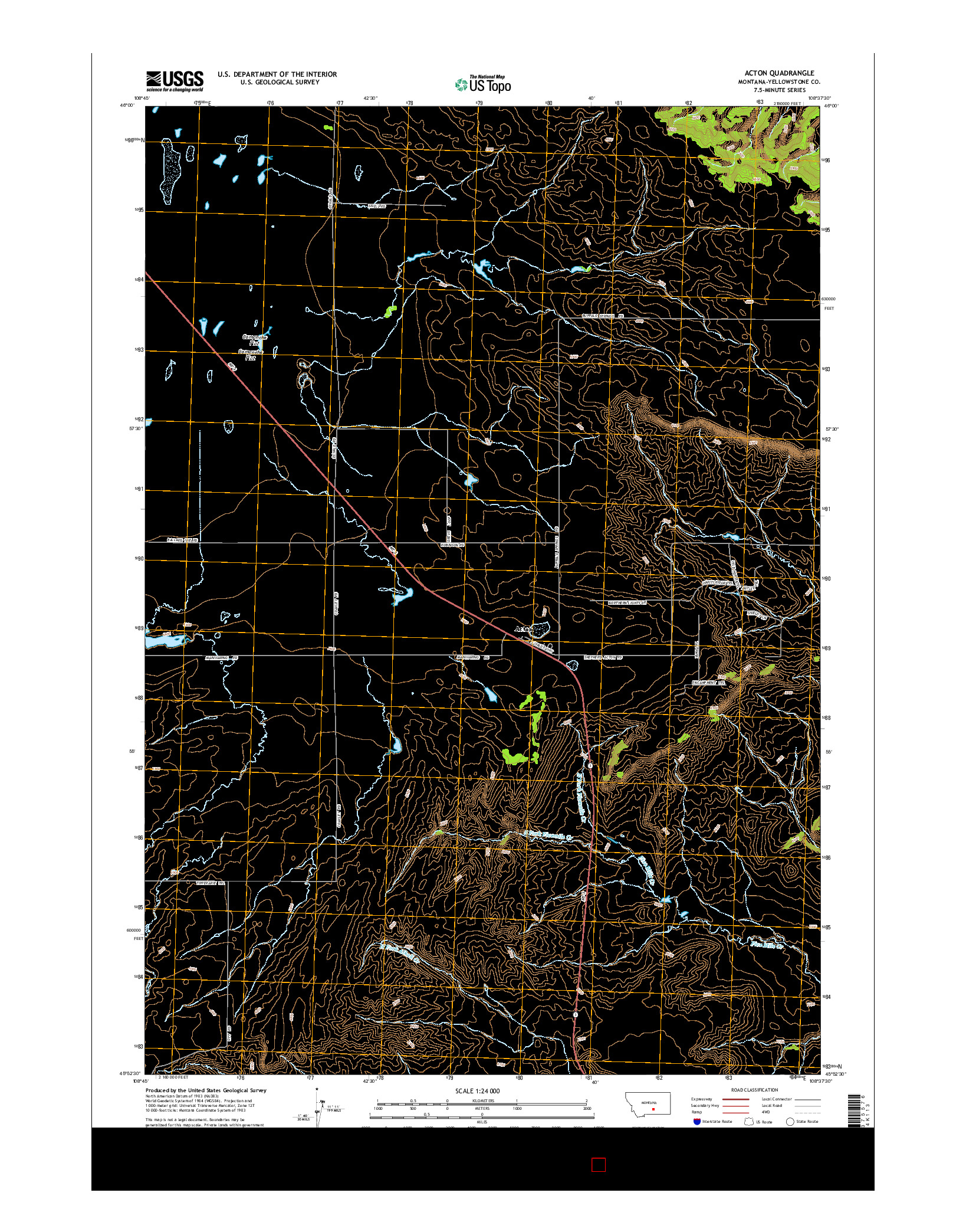USGS US TOPO 7.5-MINUTE MAP FOR ACTON, MT 2014