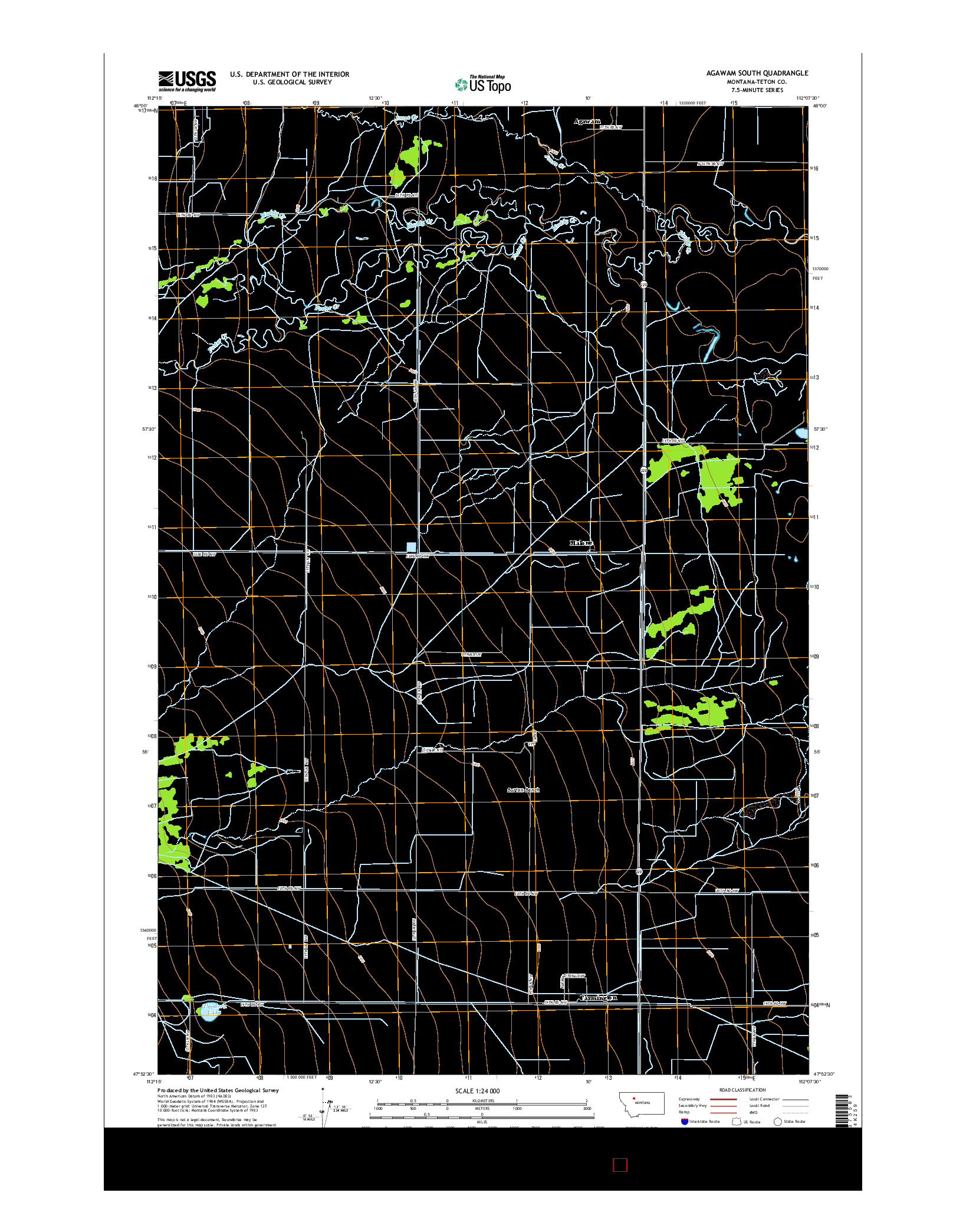 USGS US TOPO 7.5-MINUTE MAP FOR AGAWAM SOUTH, MT 2014