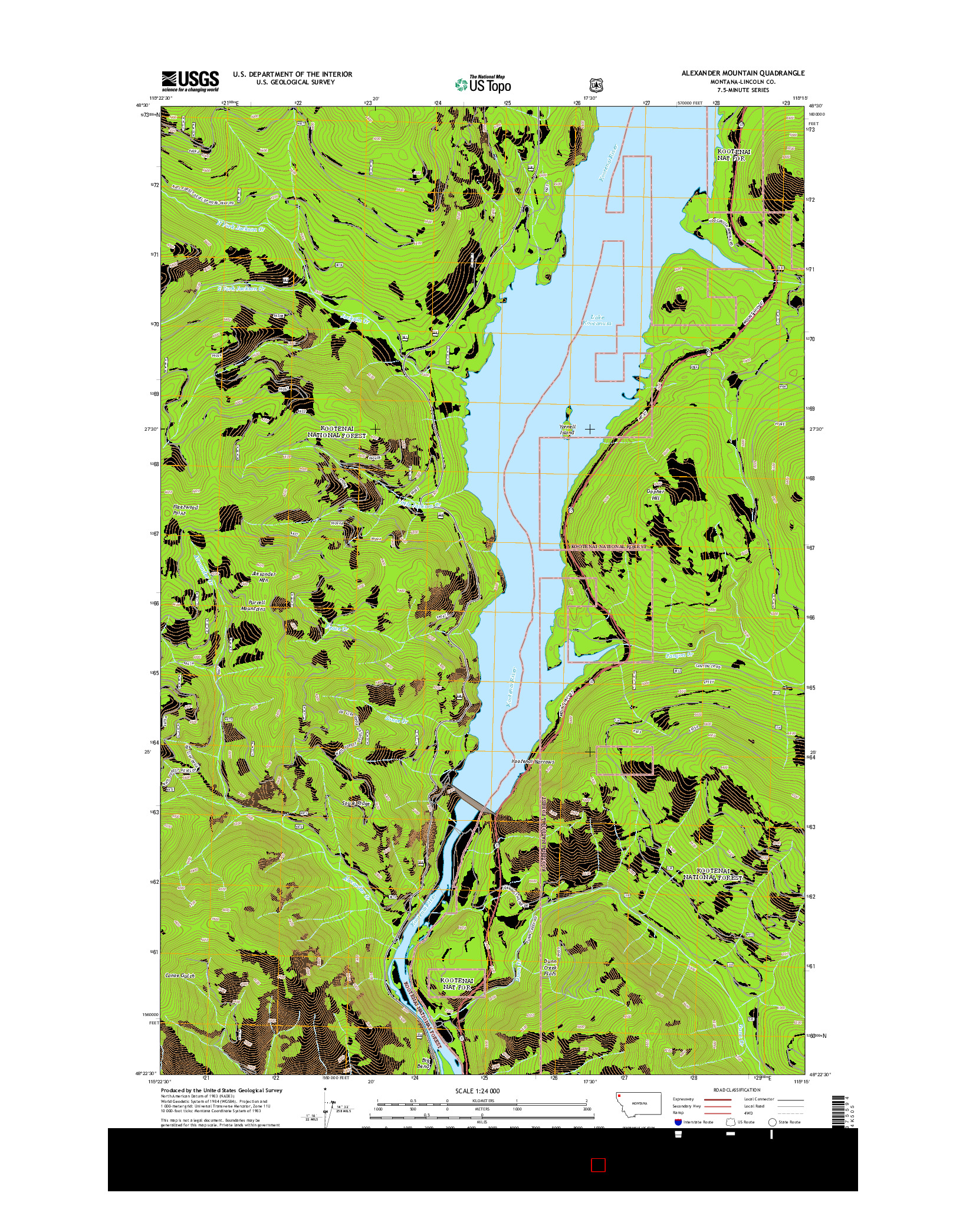 USGS US TOPO 7.5-MINUTE MAP FOR ALEXANDER MOUNTAIN, MT 2014
