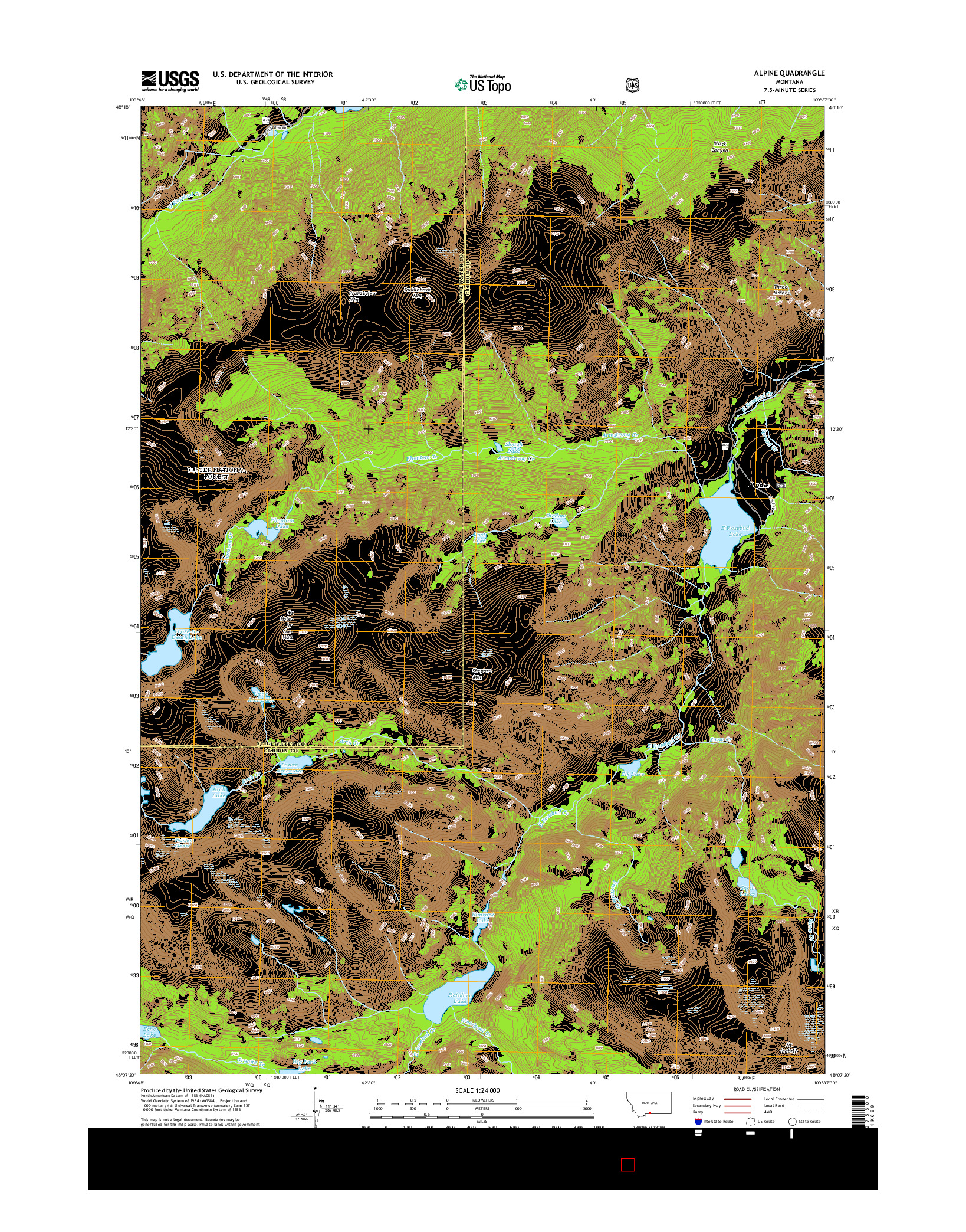 USGS US TOPO 7.5-MINUTE MAP FOR ALPINE, MT 2014