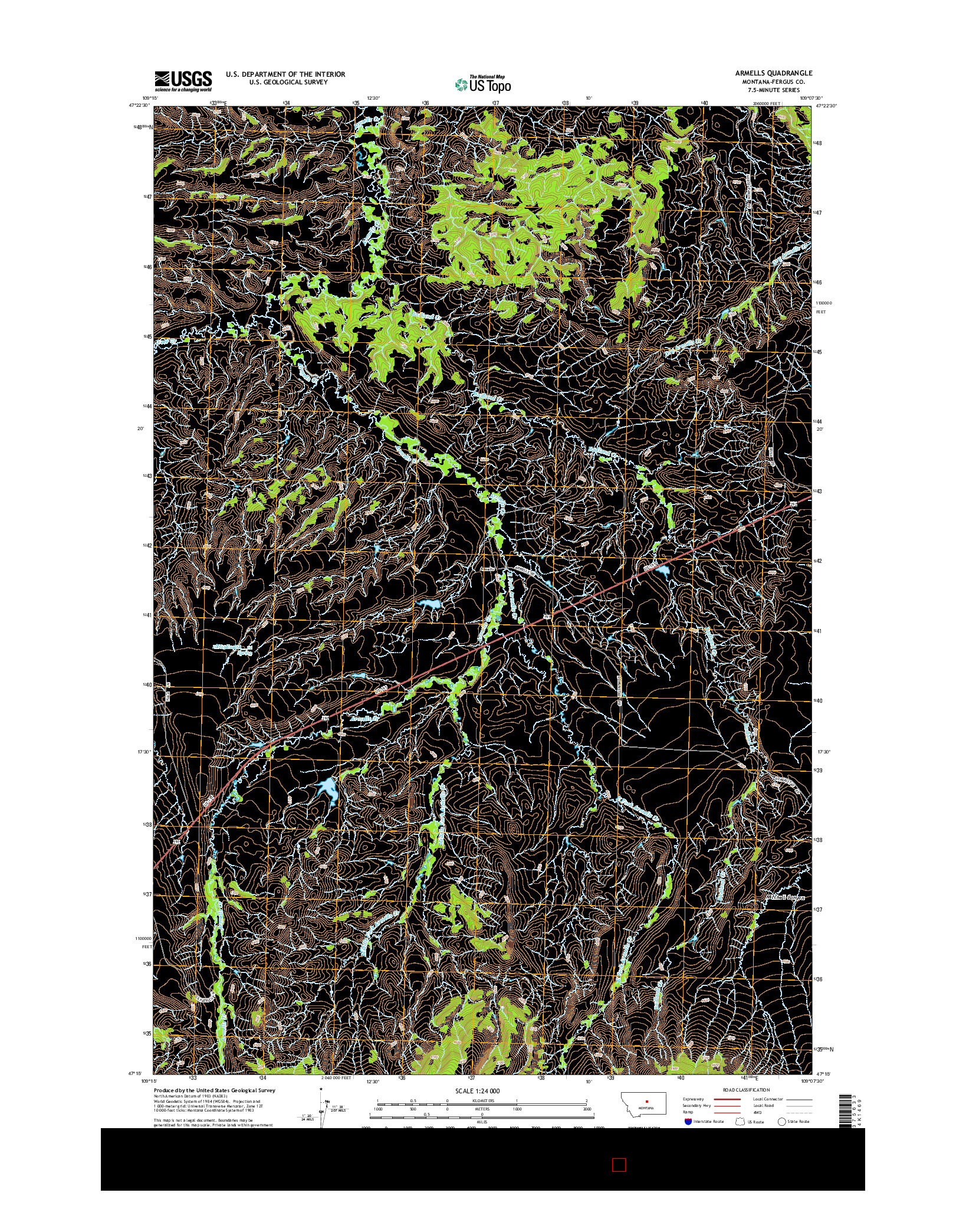 USGS US TOPO 7.5-MINUTE MAP FOR ARMELLS, MT 2014