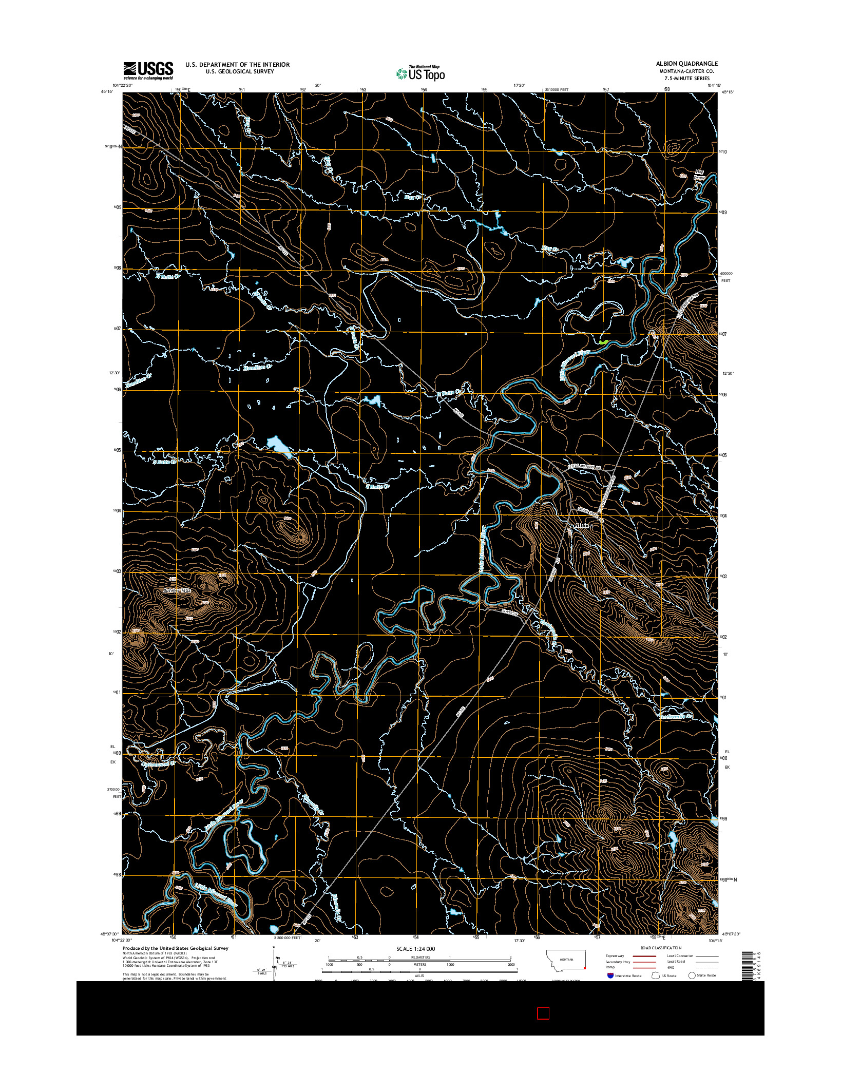 USGS US TOPO 7.5-MINUTE MAP FOR ALBION, MT 2014