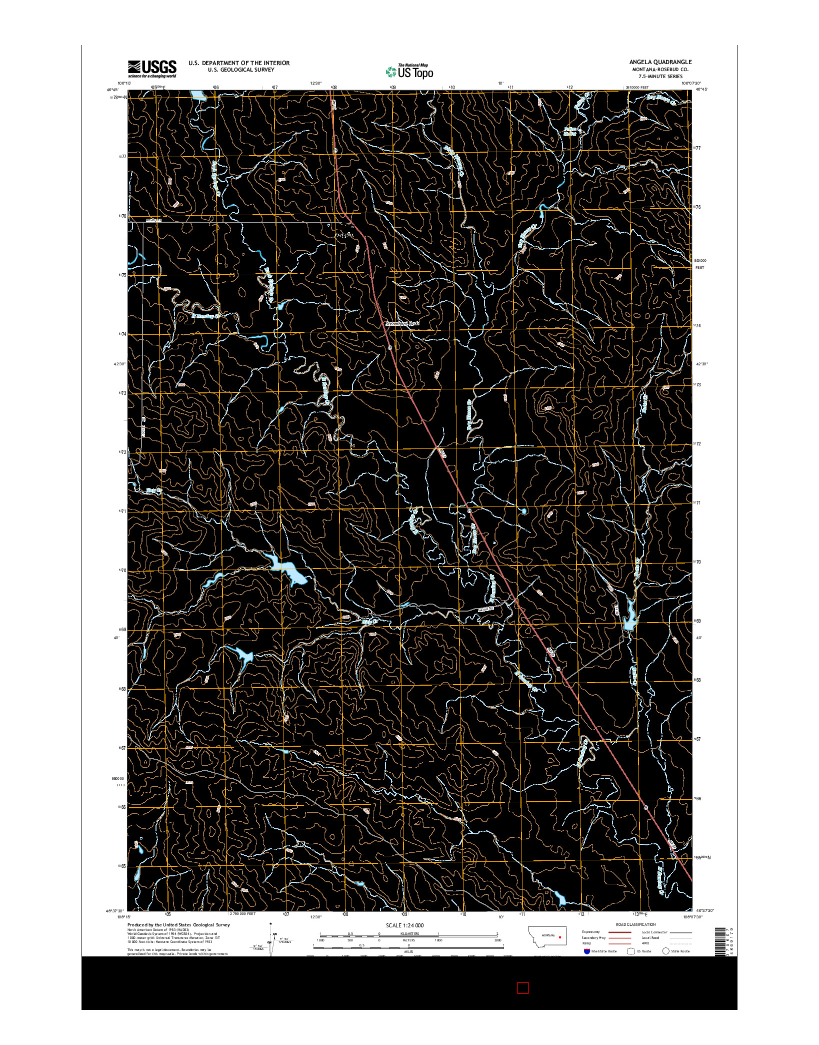 USGS US TOPO 7.5-MINUTE MAP FOR ANGELA, MT 2014