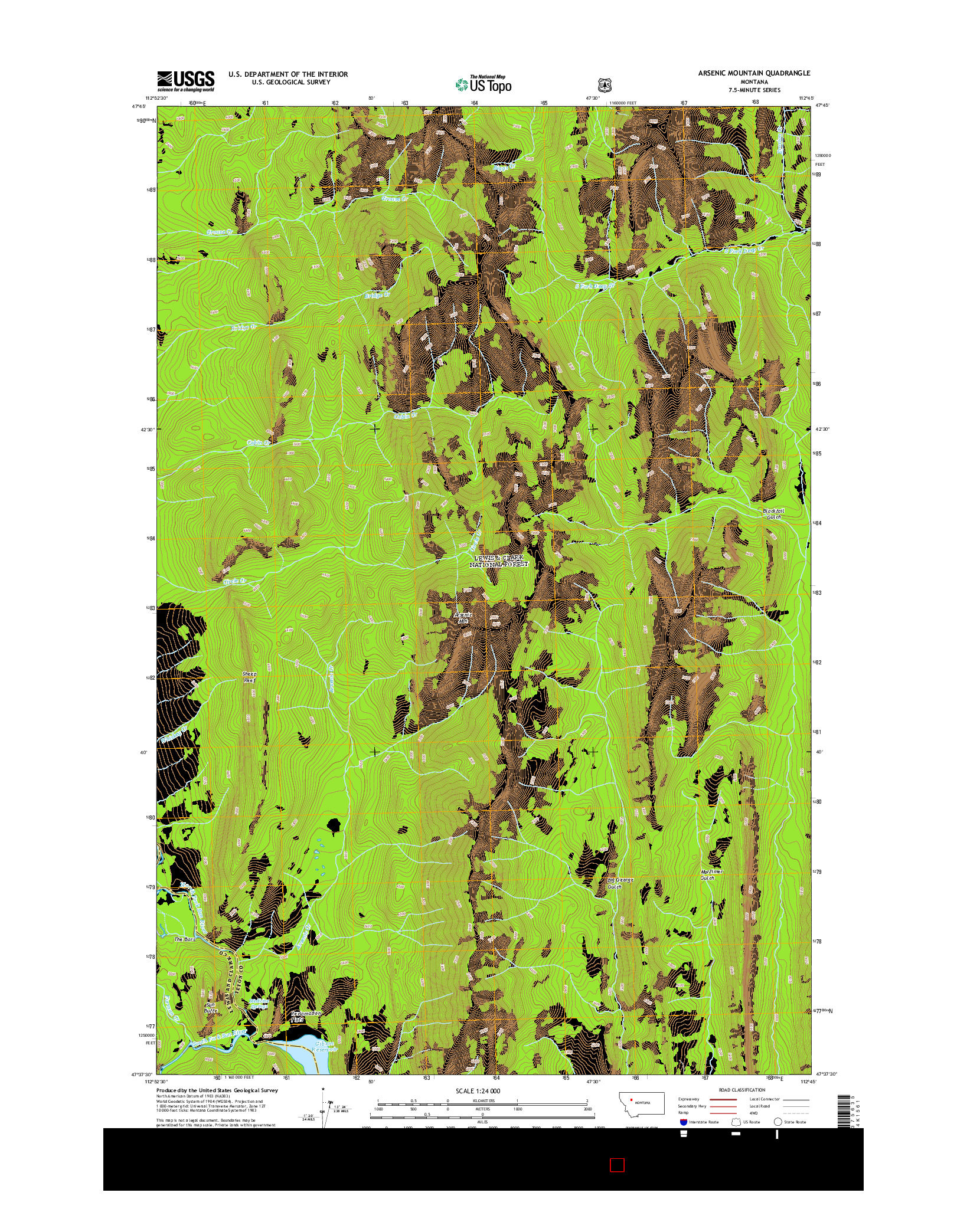 USGS US TOPO 7.5-MINUTE MAP FOR ARSENIC MOUNTAIN, MT 2014