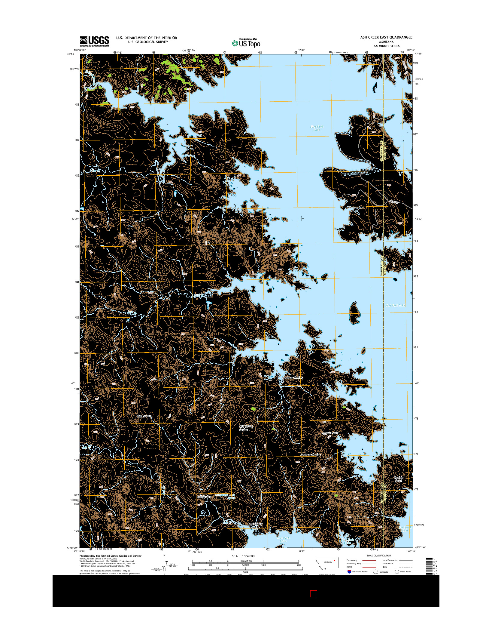 USGS US TOPO 7.5-MINUTE MAP FOR ASH CREEK EAST, MT 2014