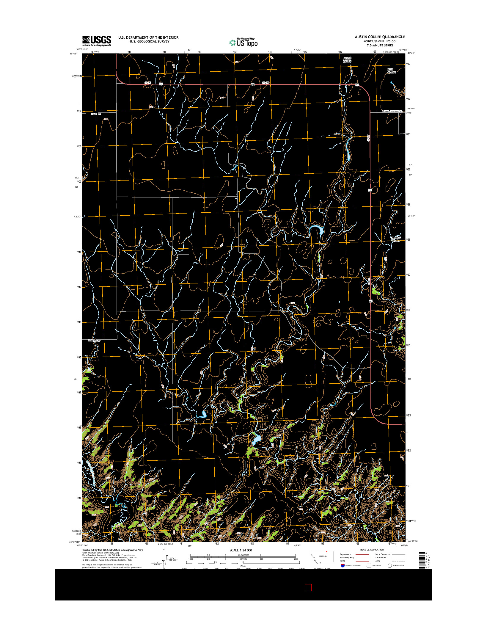 USGS US TOPO 7.5-MINUTE MAP FOR AUSTIN COULEE, MT 2014