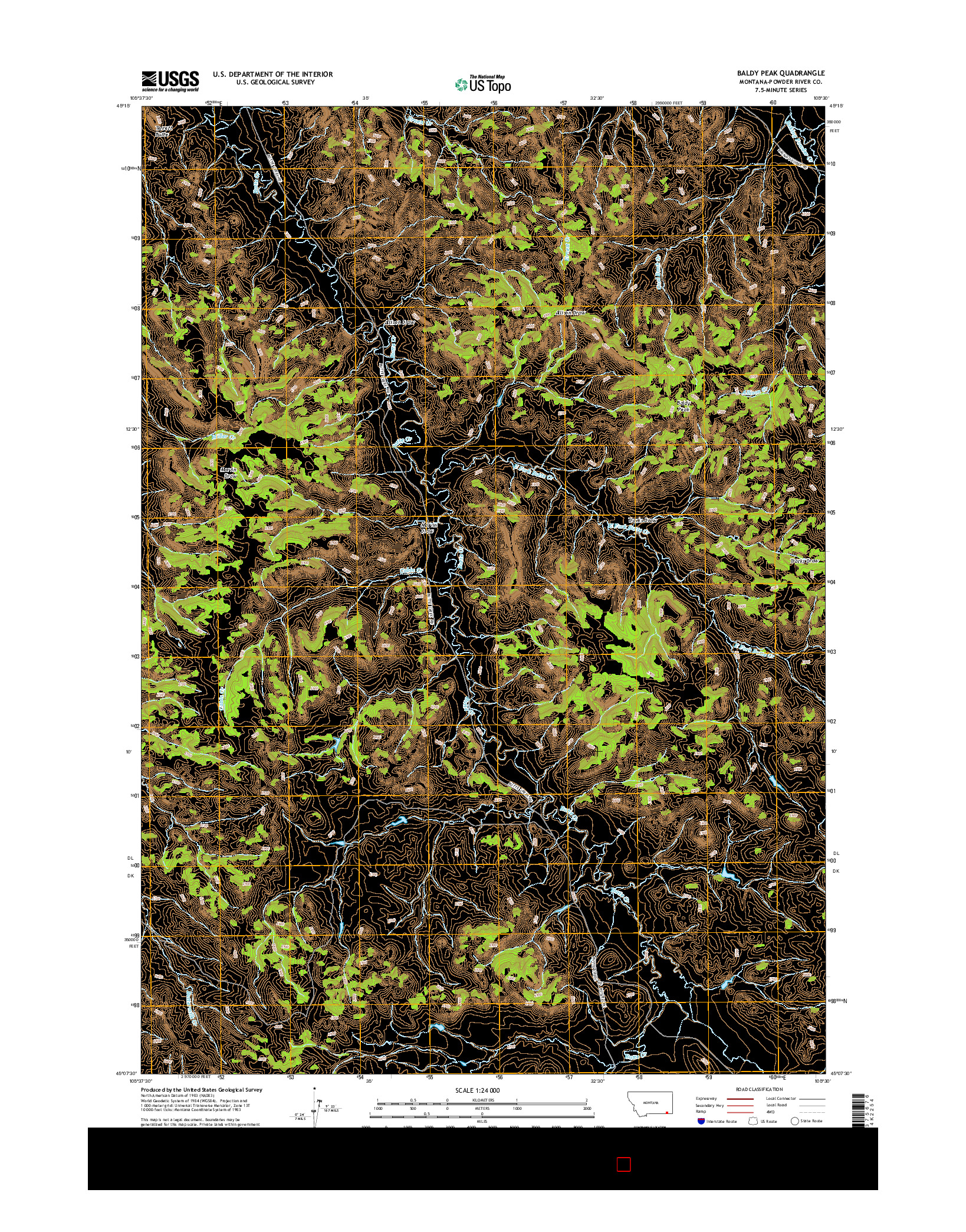 USGS US TOPO 7.5-MINUTE MAP FOR BALDY PEAK, MT 2014