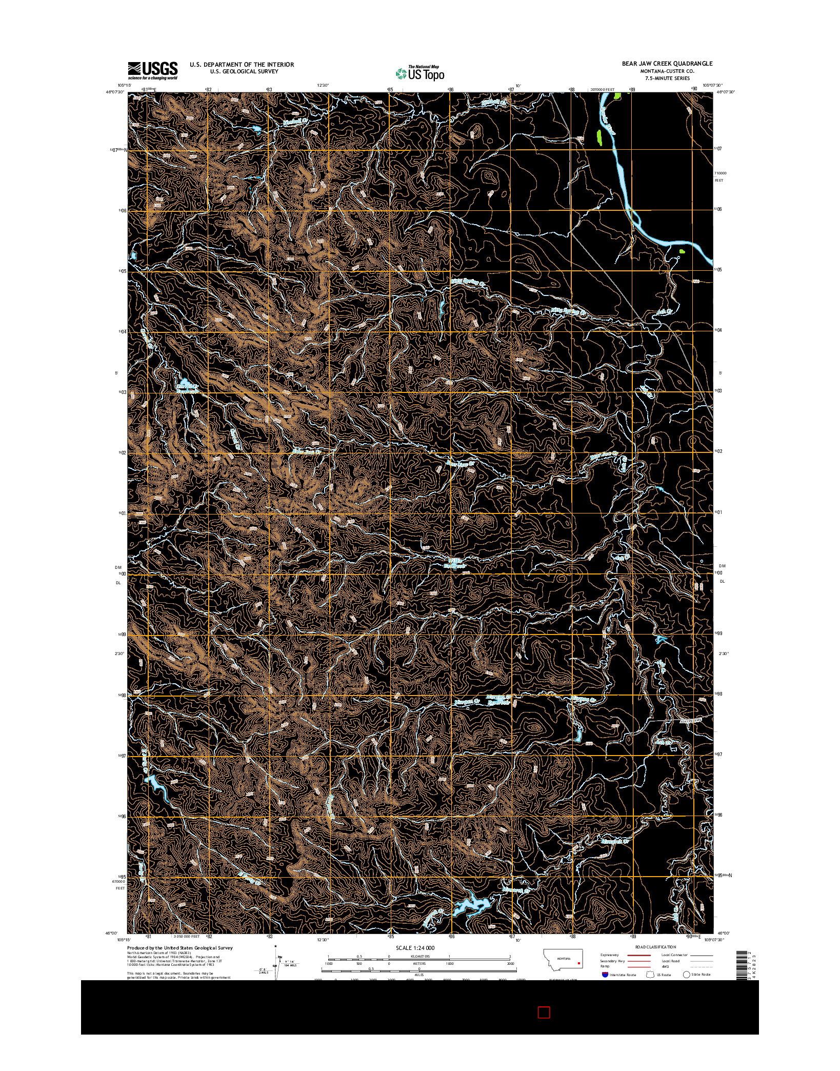 USGS US TOPO 7.5-MINUTE MAP FOR BEAR JAW CREEK, MT 2014