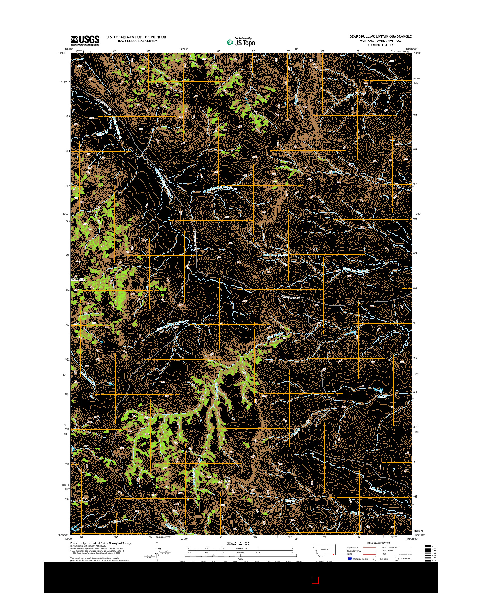 USGS US TOPO 7.5-MINUTE MAP FOR BEAR SKULL MOUNTAIN, MT 2014