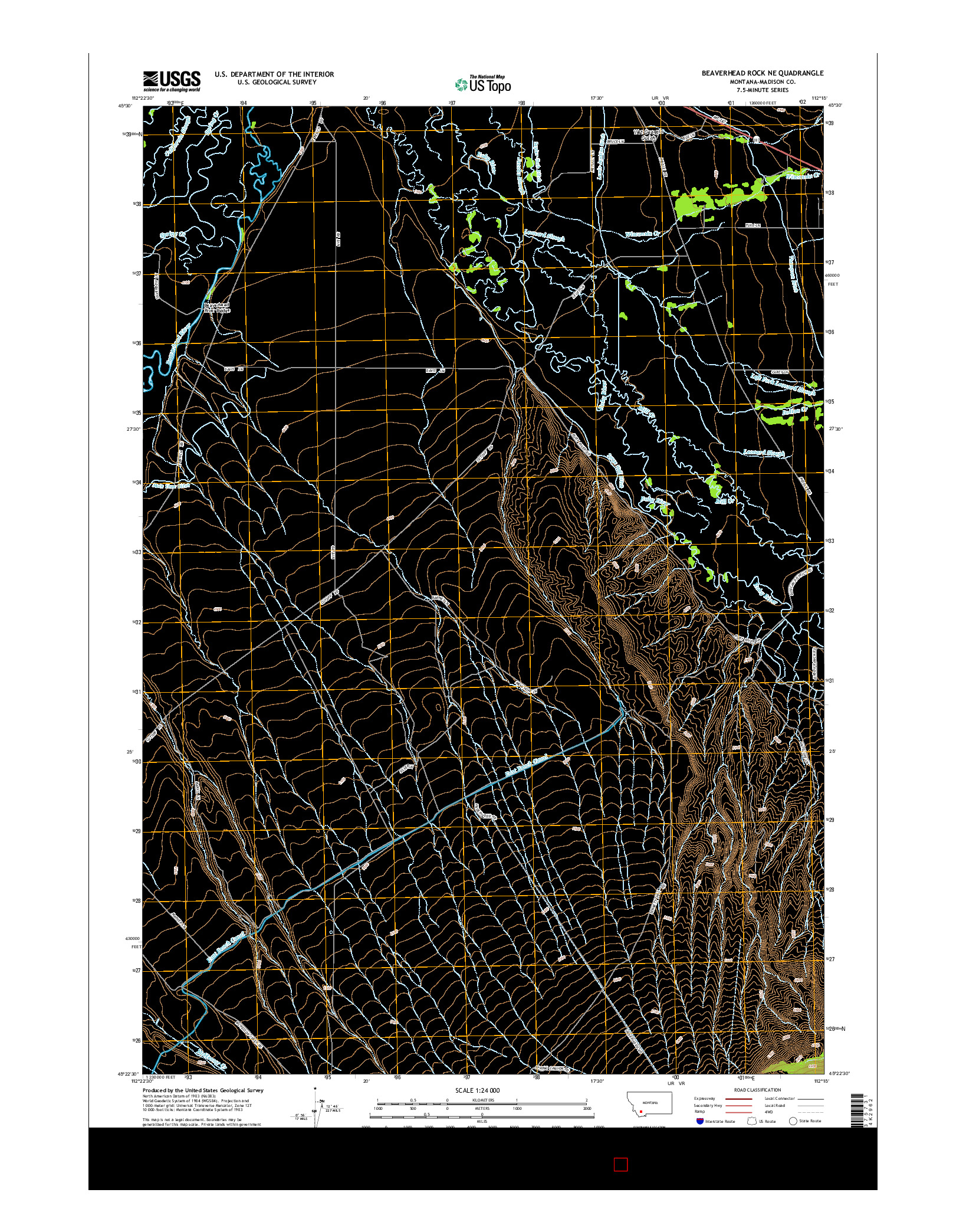 USGS US TOPO 7.5-MINUTE MAP FOR BEAVERHEAD ROCK NE, MT 2014