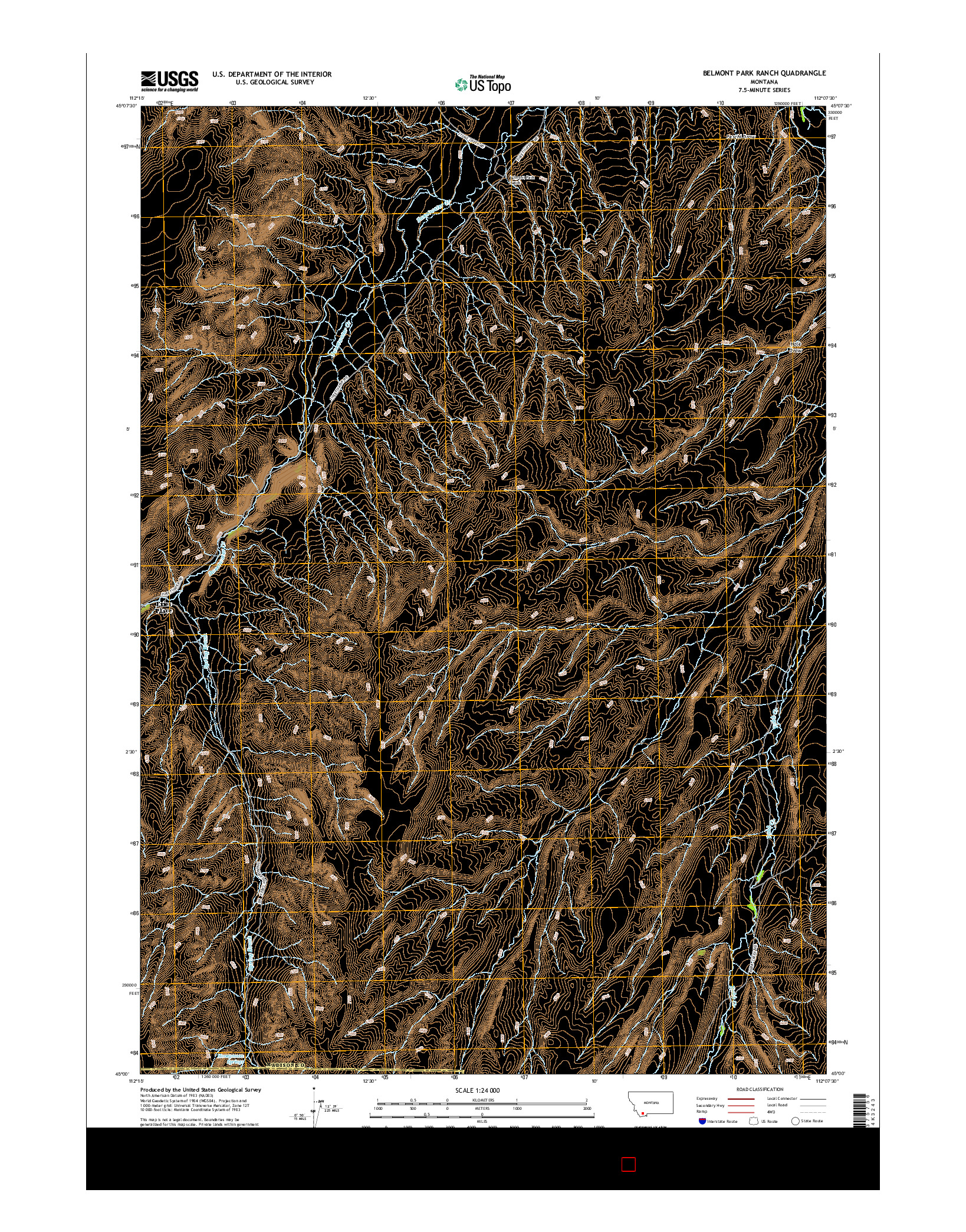 USGS US TOPO 7.5-MINUTE MAP FOR BELMONT PARK RANCH, MT 2014