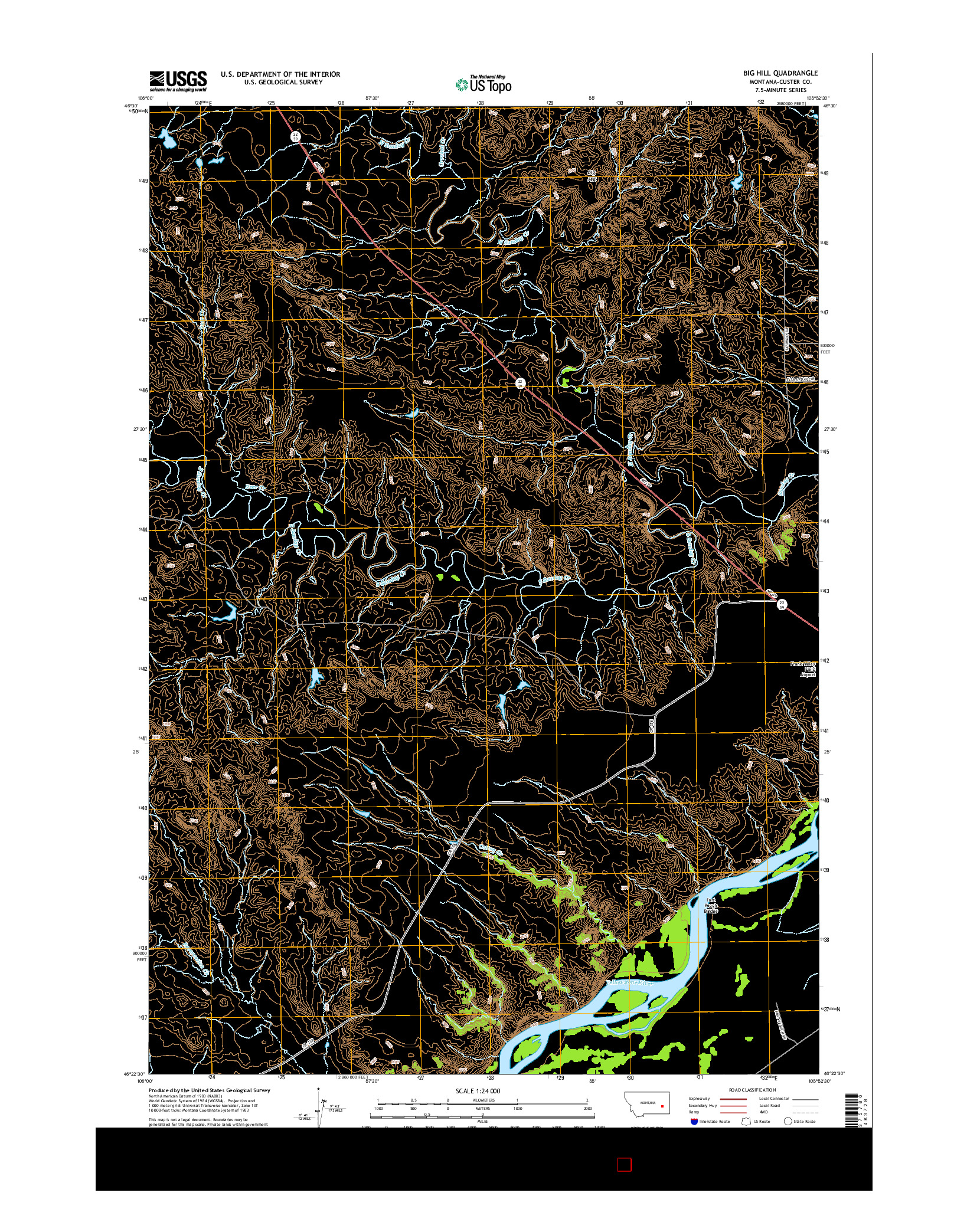 USGS US TOPO 7.5-MINUTE MAP FOR BIG HILL, MT 2014