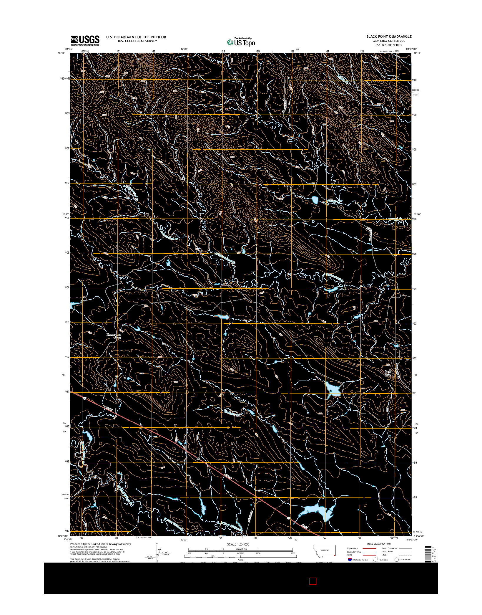 USGS US TOPO 7.5-MINUTE MAP FOR BLACK POINT, MT 2014