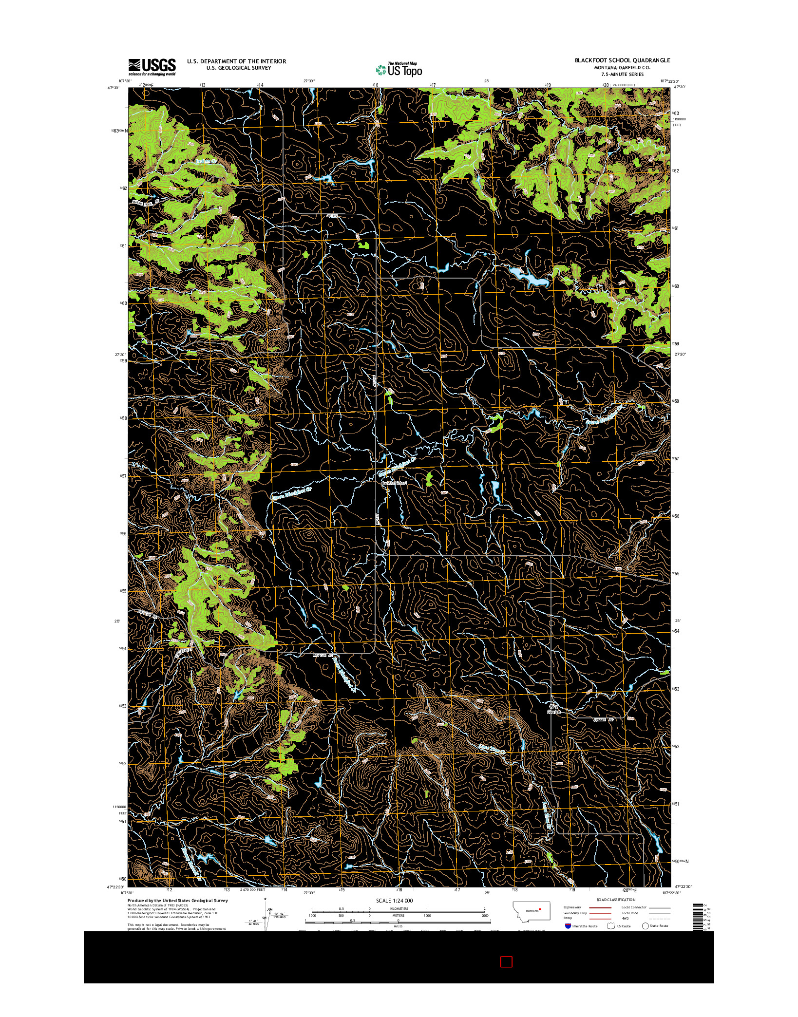 USGS US TOPO 7.5-MINUTE MAP FOR BLACKFOOT SCHOOL, MT 2014