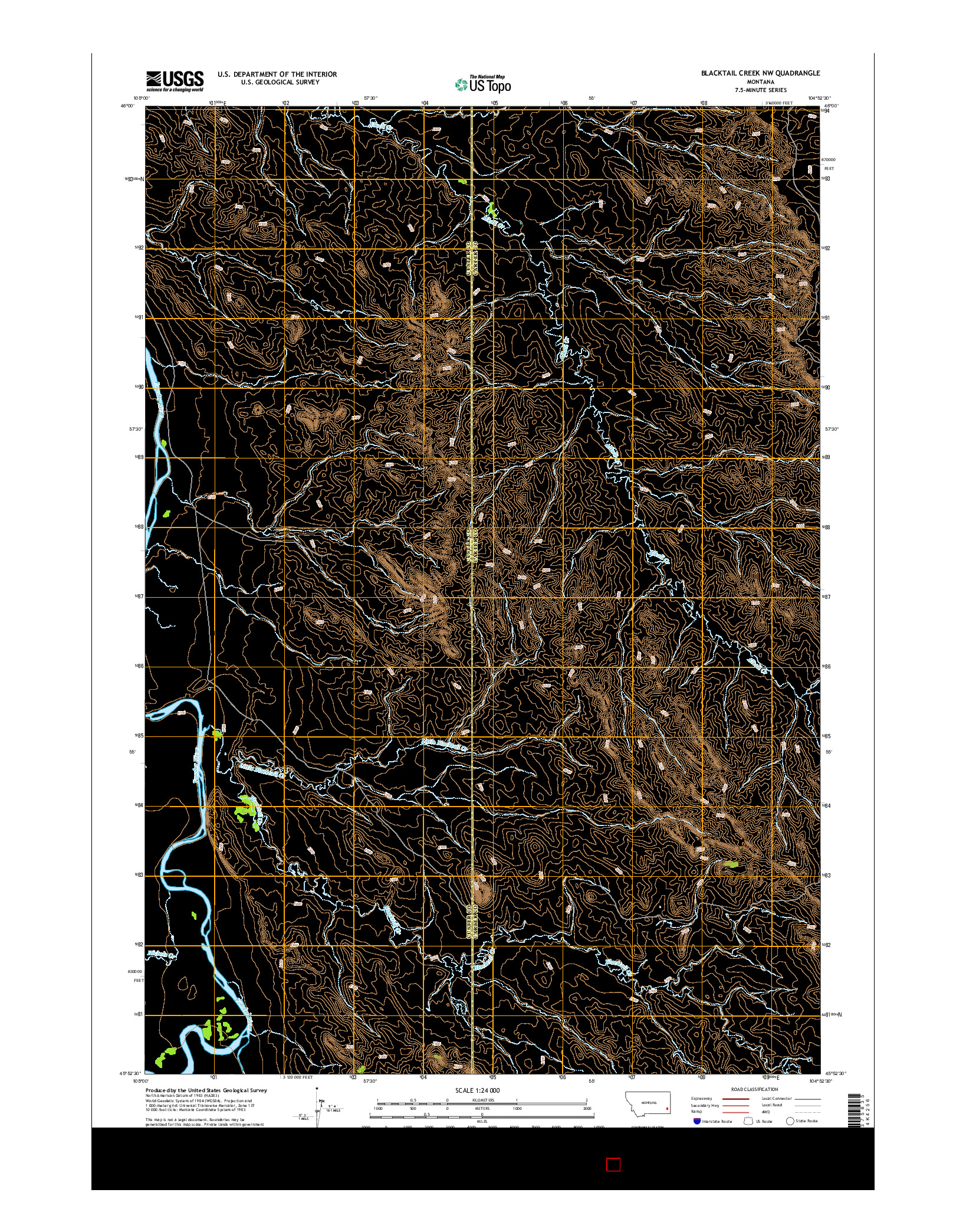 USGS US TOPO 7.5-MINUTE MAP FOR BLACKTAIL CREEK NW, MT 2014