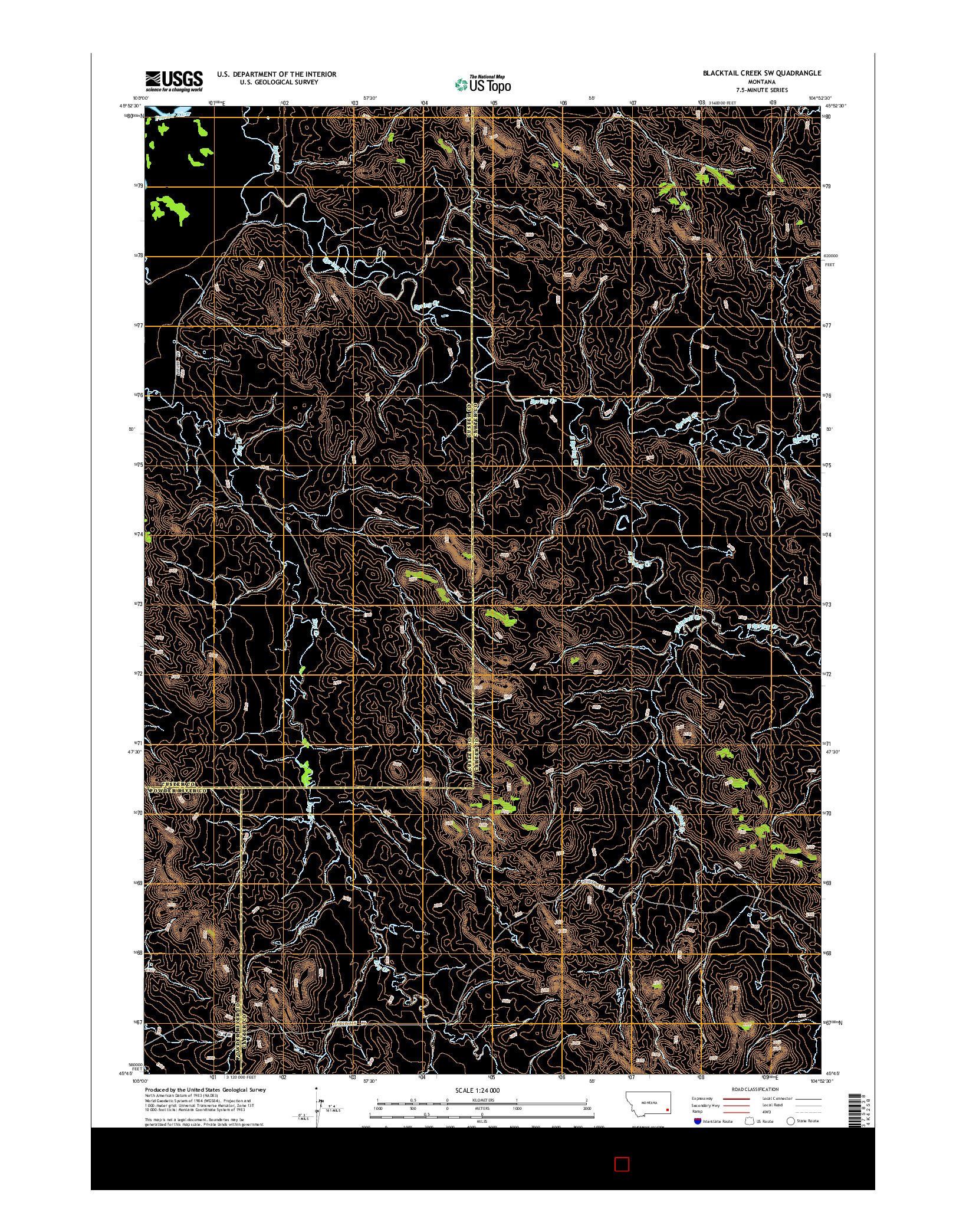 USGS US TOPO 7.5-MINUTE MAP FOR BLACKTAIL CREEK SW, MT 2014