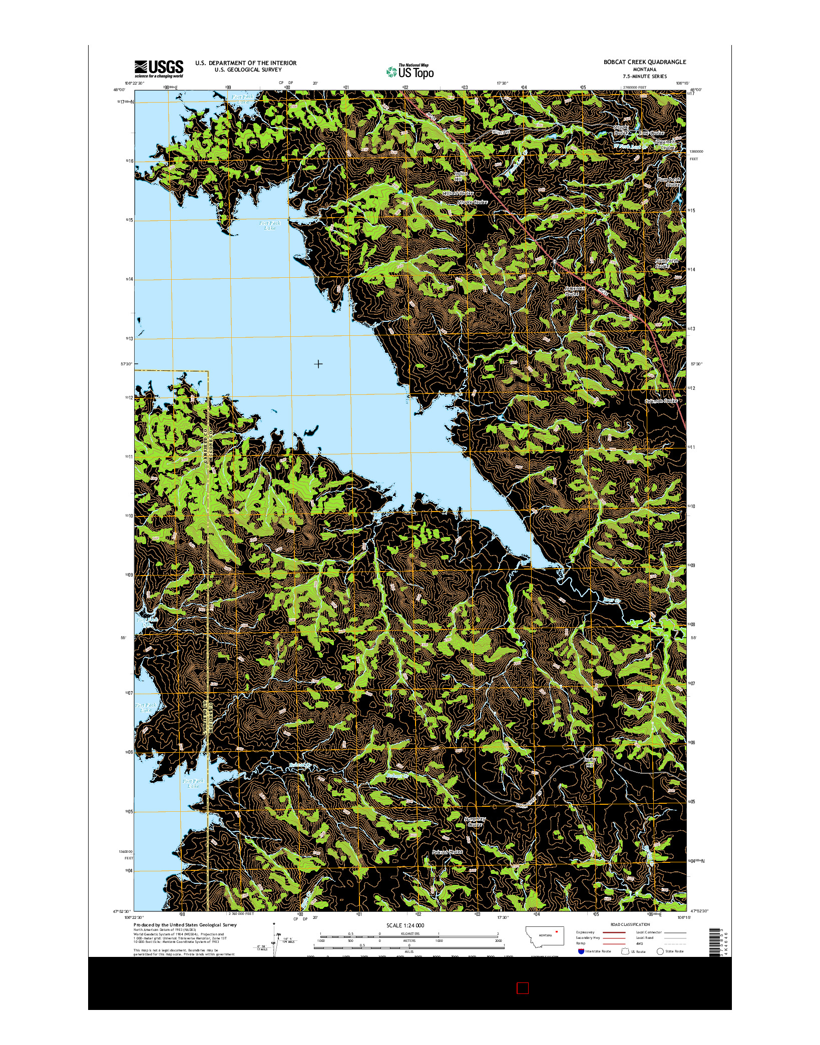 USGS US TOPO 7.5-MINUTE MAP FOR BOBCAT CREEK, MT 2014