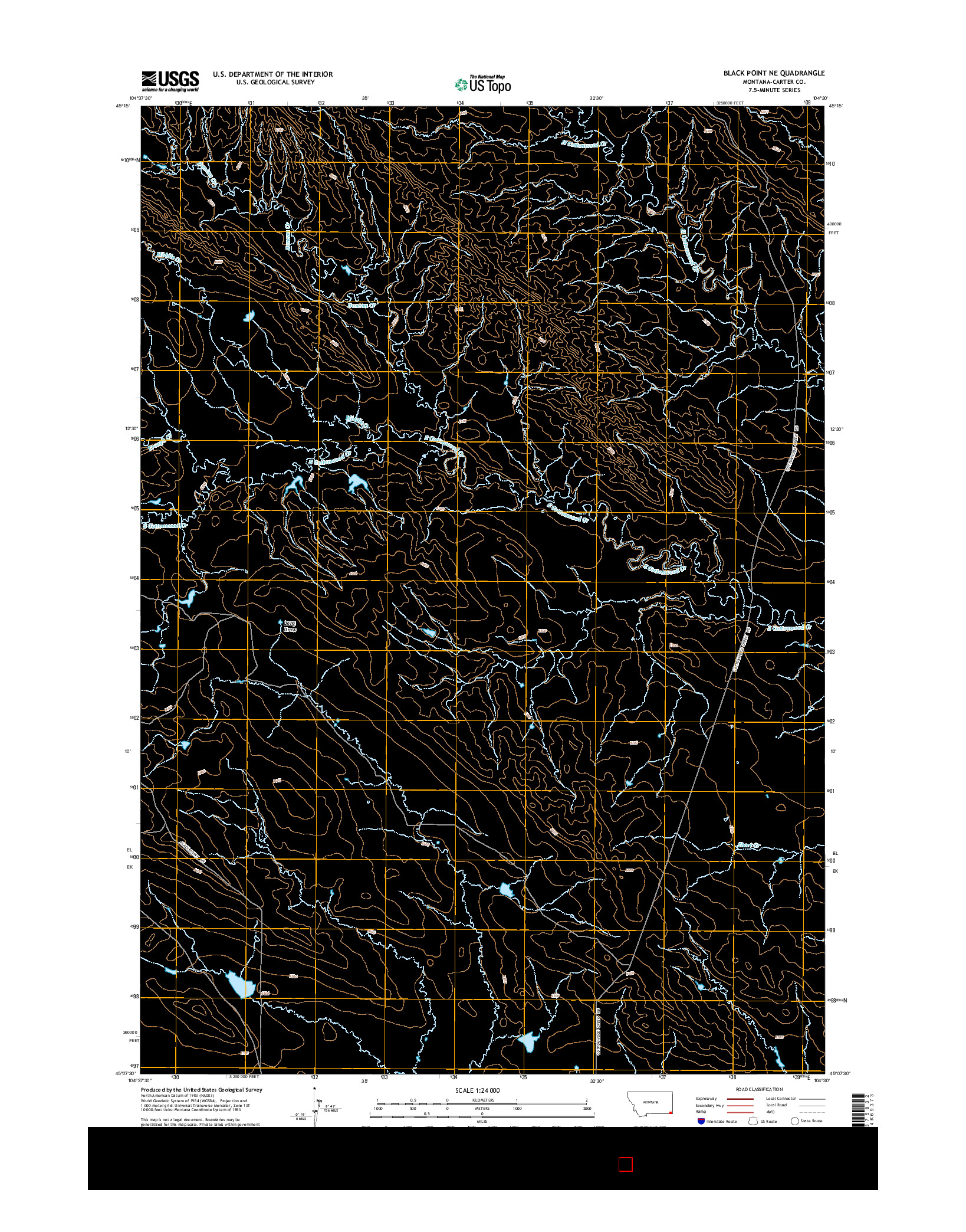USGS US TOPO 7.5-MINUTE MAP FOR BLACK POINT NE, MT 2014