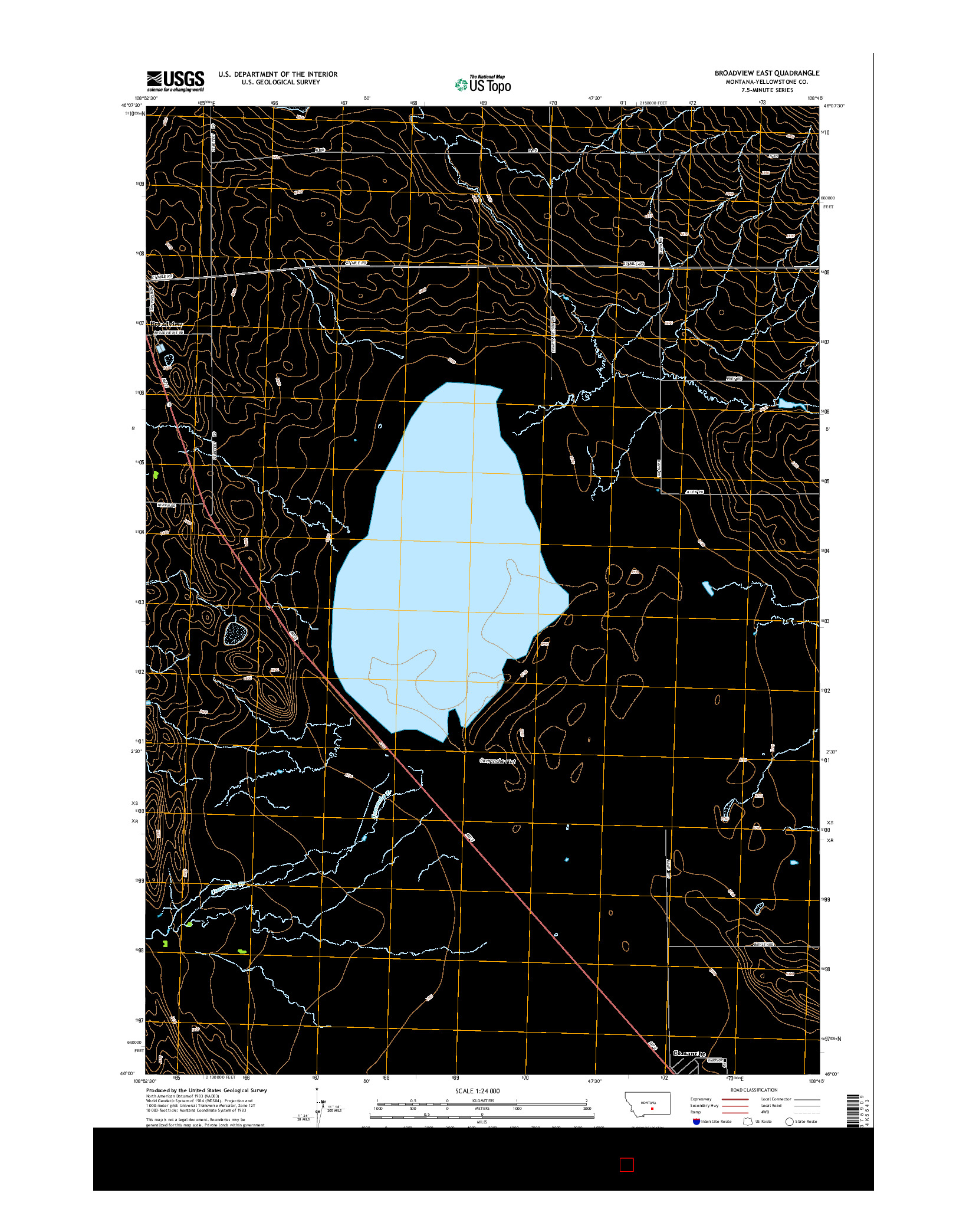 USGS US TOPO 7.5-MINUTE MAP FOR BROADVIEW EAST, MT 2014