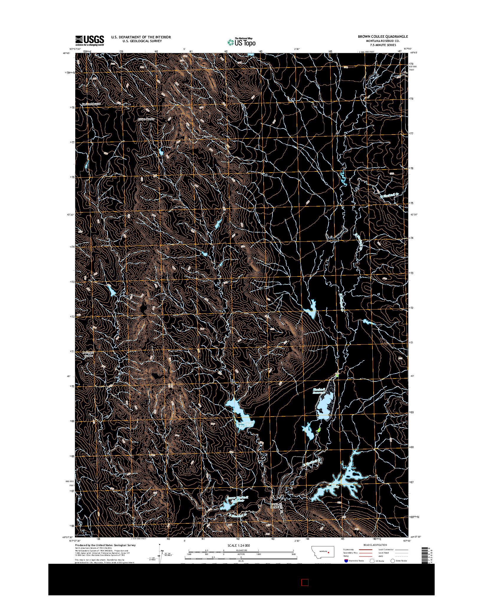 USGS US TOPO 7.5-MINUTE MAP FOR BROWN COULEE, MT 2014