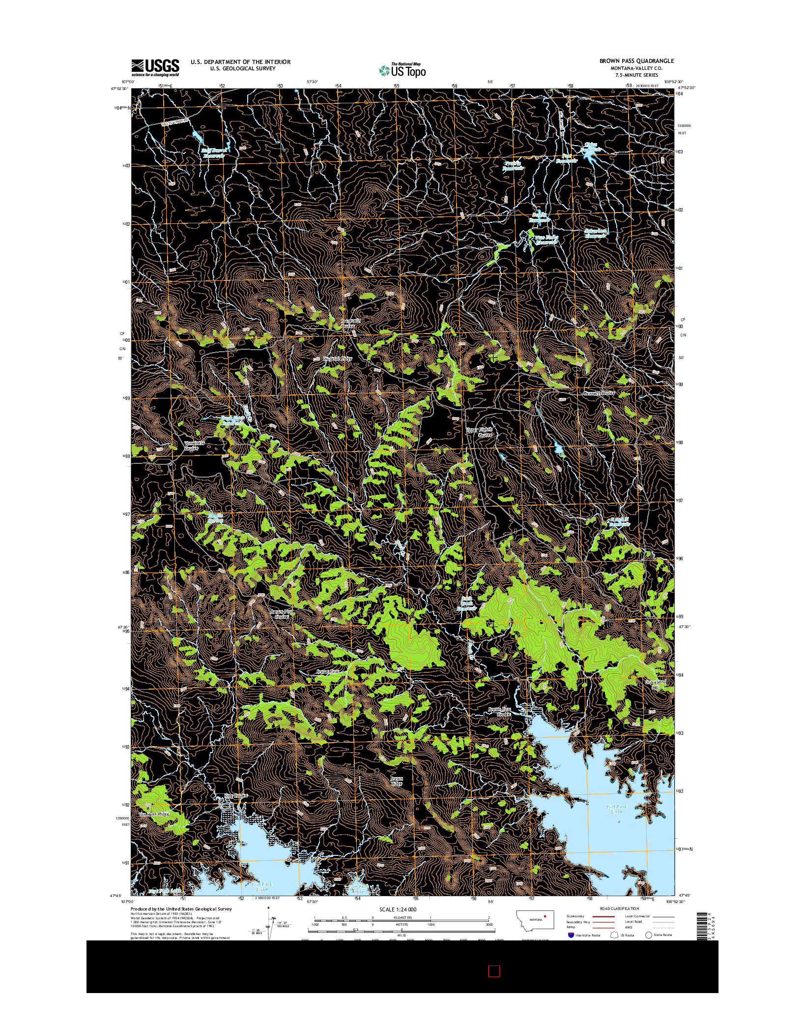 USGS US TOPO 7.5-MINUTE MAP FOR BROWN PASS, MT 2014