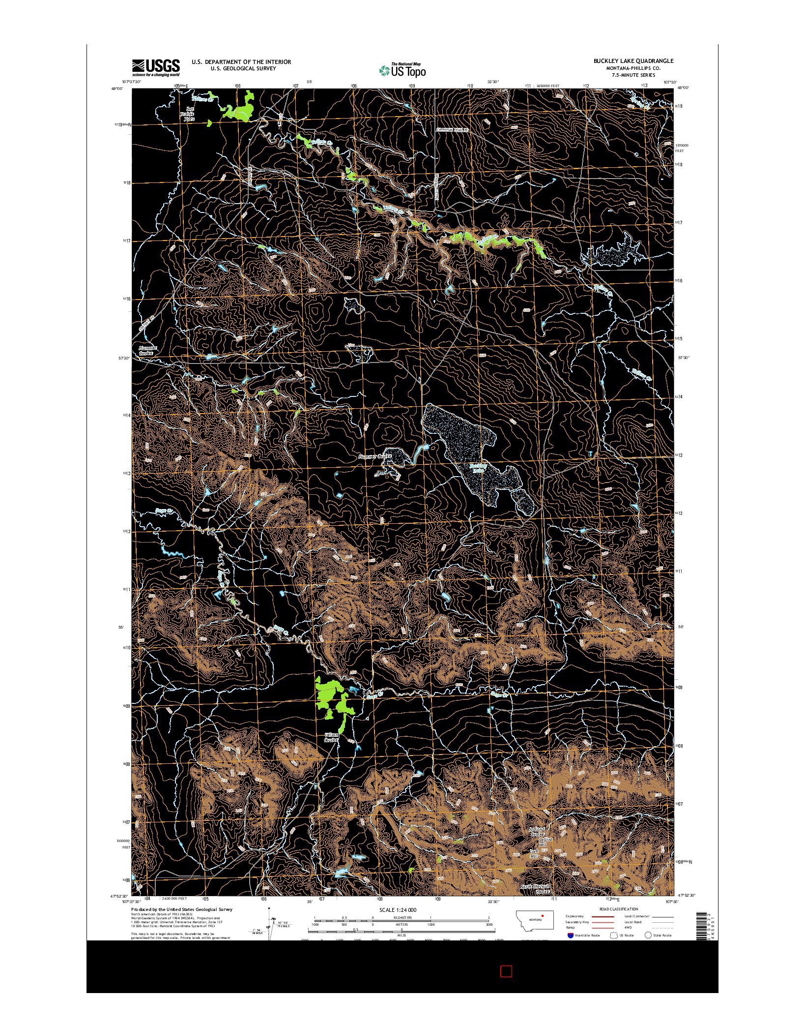 USGS US TOPO 7.5-MINUTE MAP FOR BUCKLEY LAKE, MT 2014