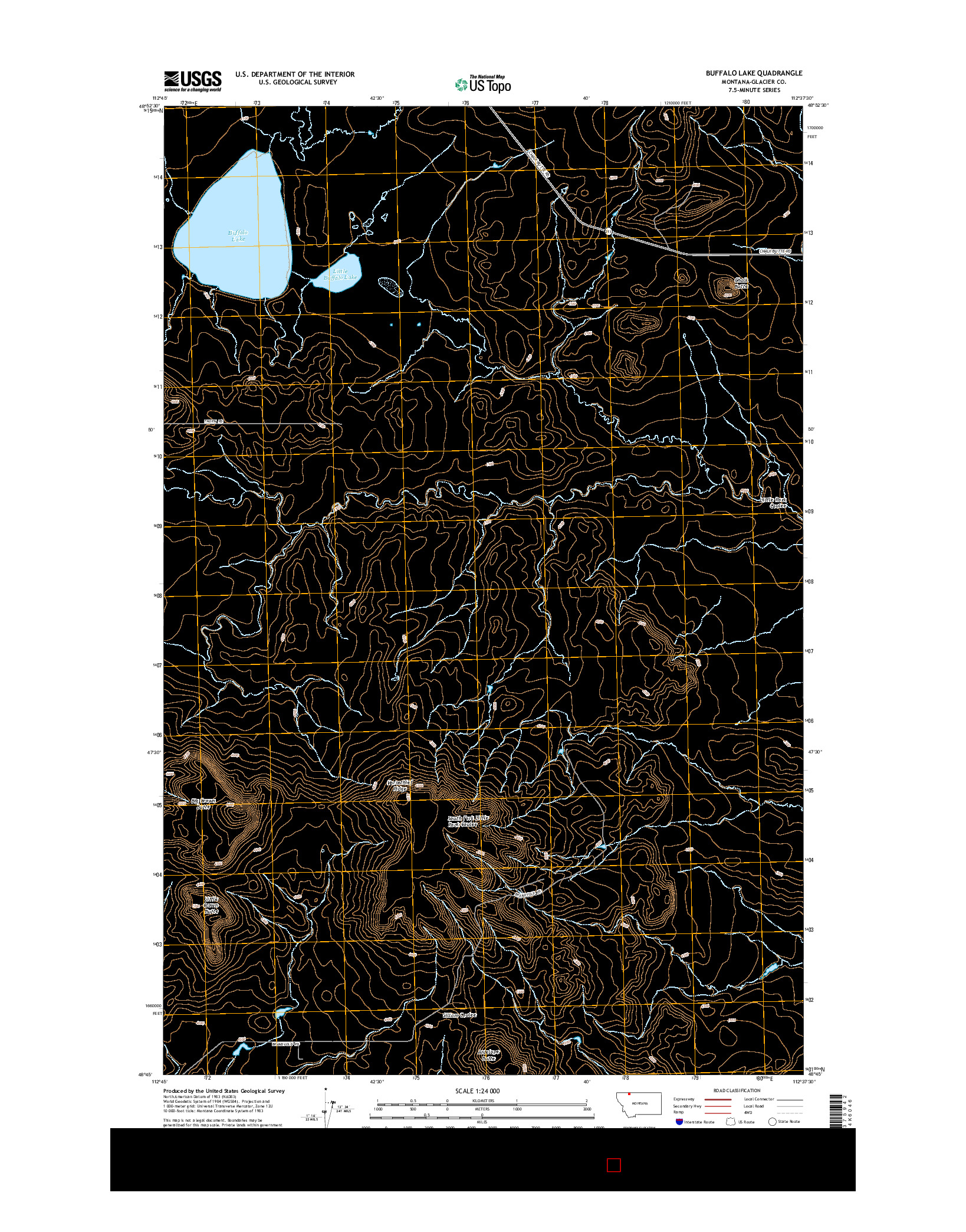 USGS US TOPO 7.5-MINUTE MAP FOR BUFFALO LAKE, MT 2014