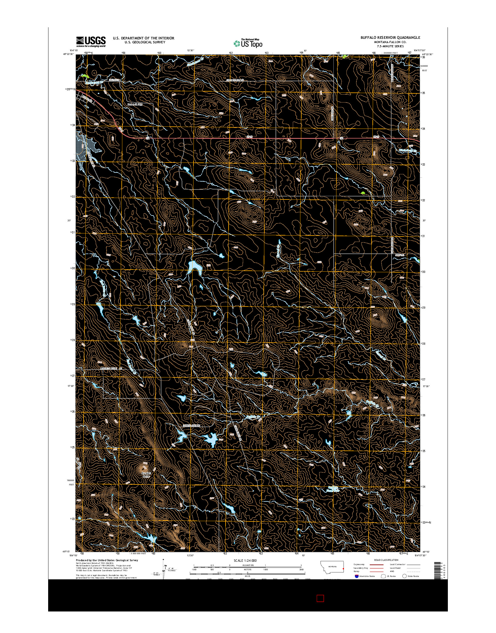 USGS US TOPO 7.5-MINUTE MAP FOR BUFFALO RESERVOIR, MT 2014