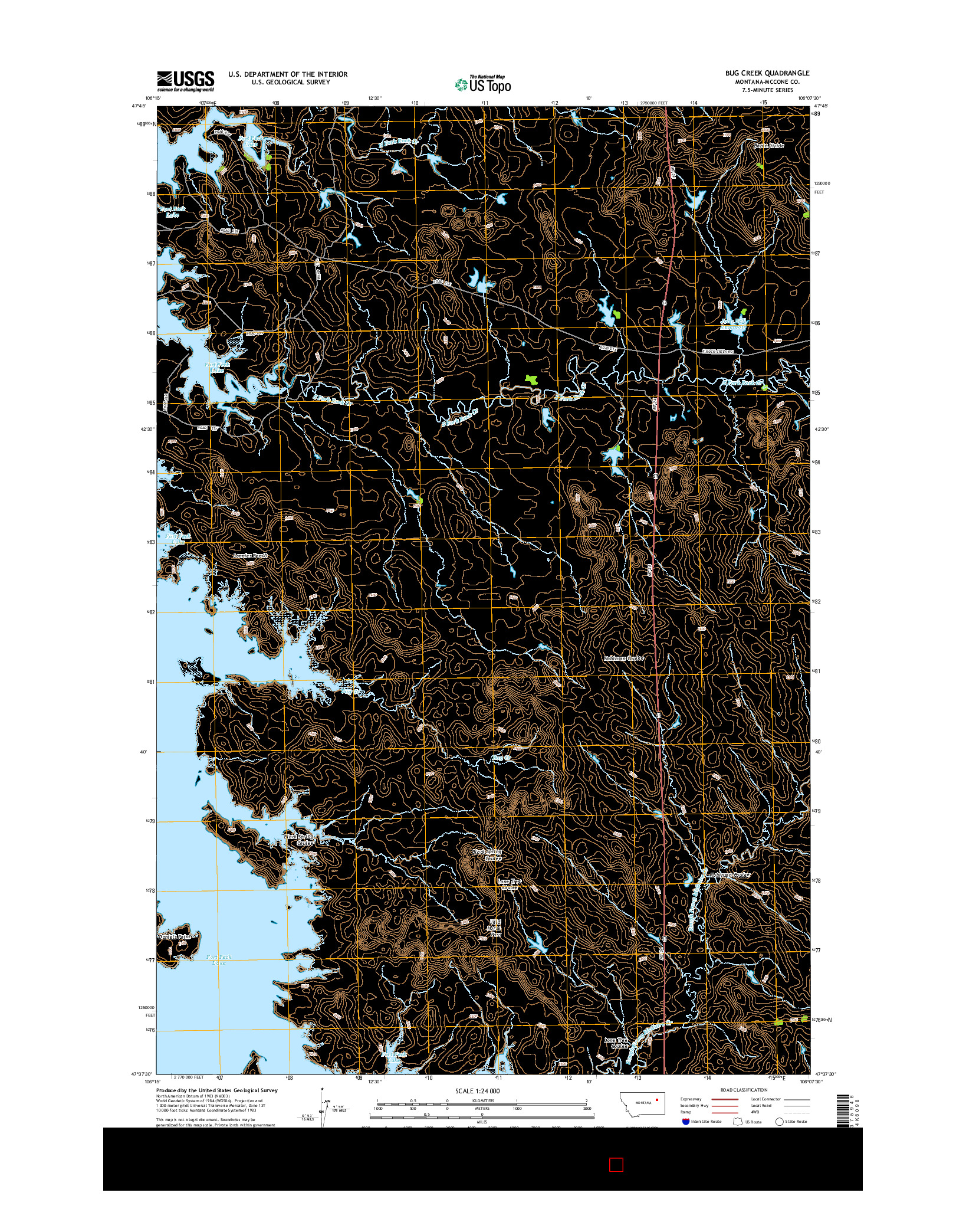 USGS US TOPO 7.5-MINUTE MAP FOR BUG CREEK, MT 2014