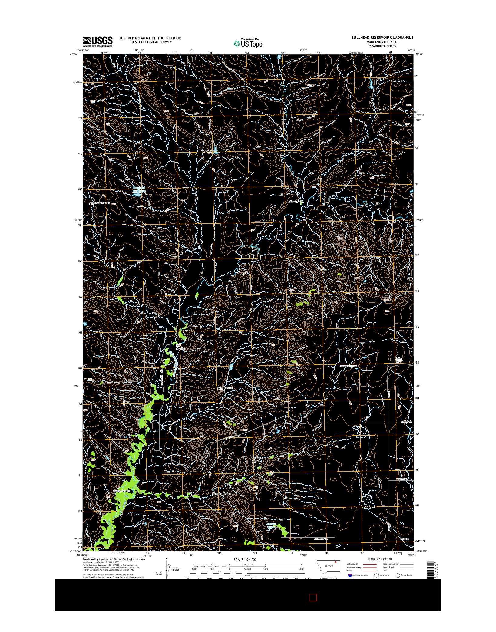 USGS US TOPO 7.5-MINUTE MAP FOR BULLHEAD RESERVOIR, MT 2014