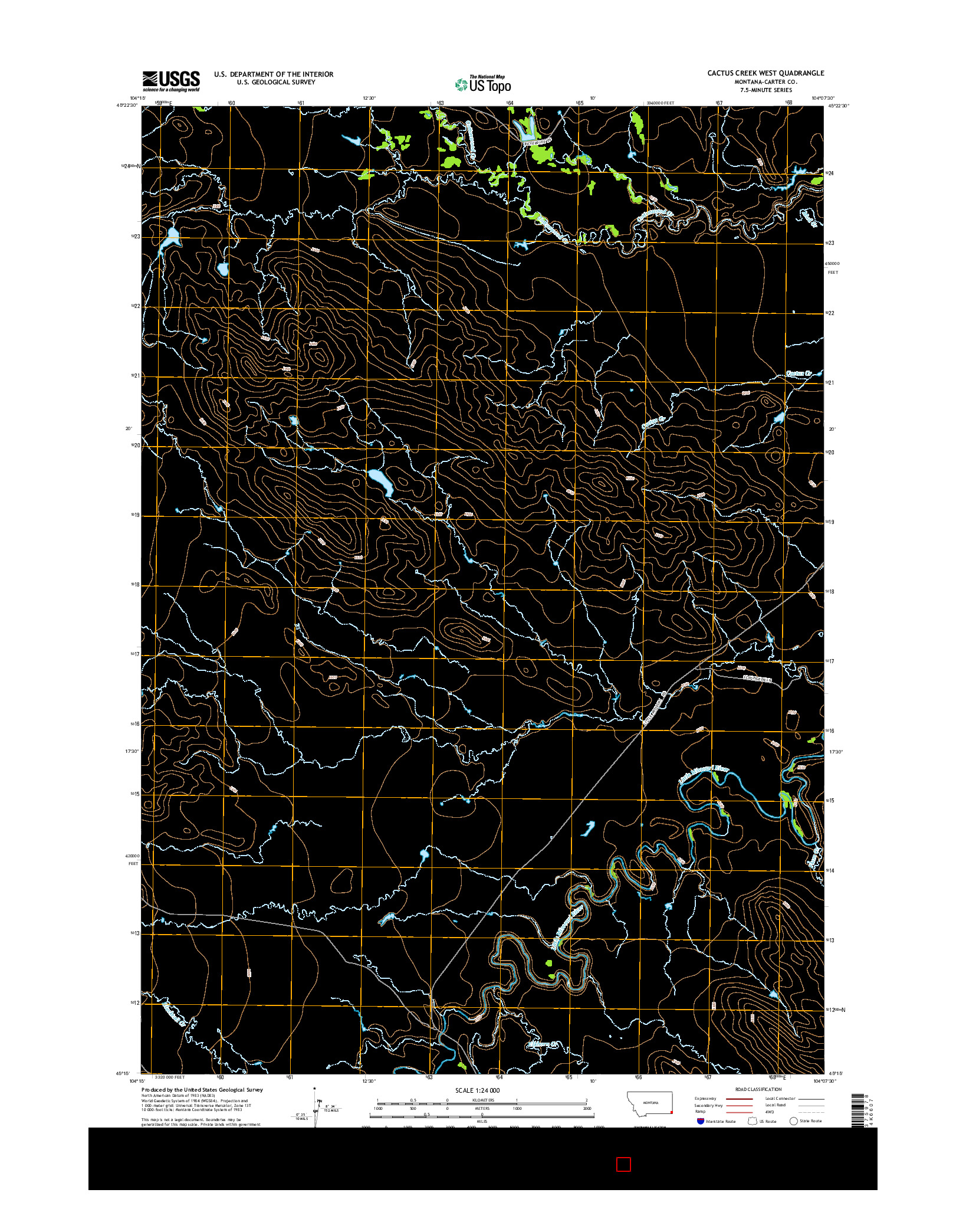 USGS US TOPO 7.5-MINUTE MAP FOR CACTUS CREEK WEST, MT 2014