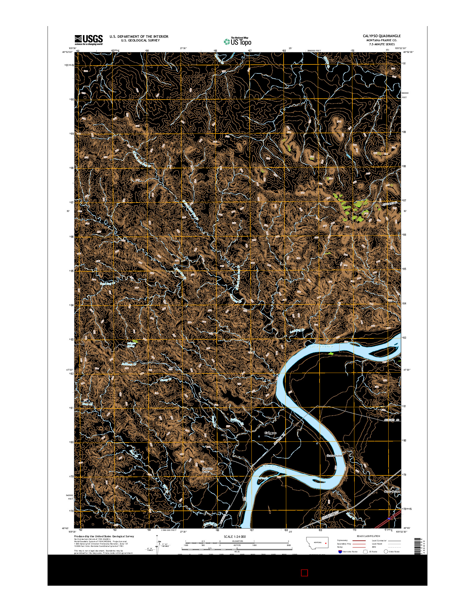 USGS US TOPO 7.5-MINUTE MAP FOR CALYPSO, MT 2014